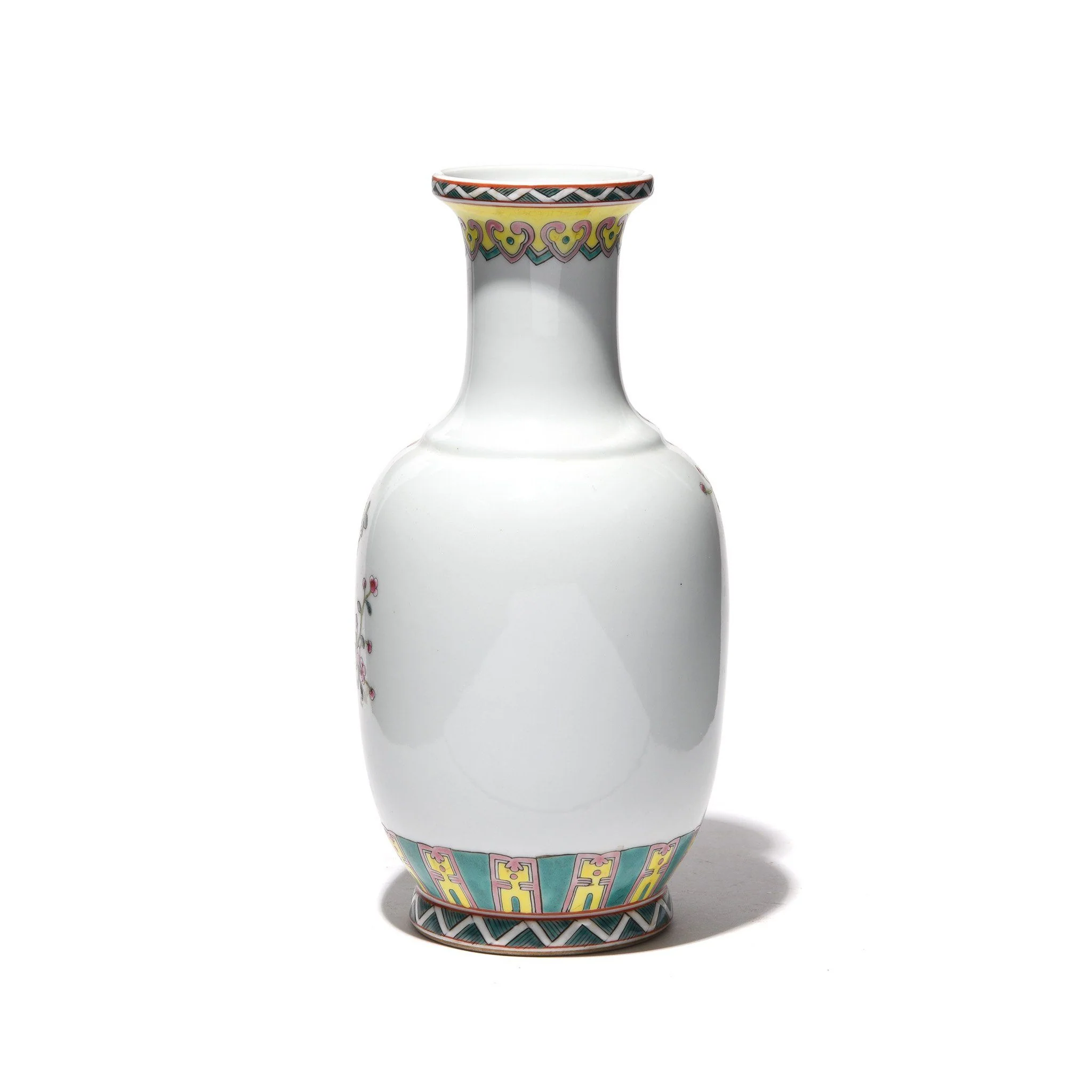 Porcelain Rouleau Vase - Famille Rose Design - Image 5