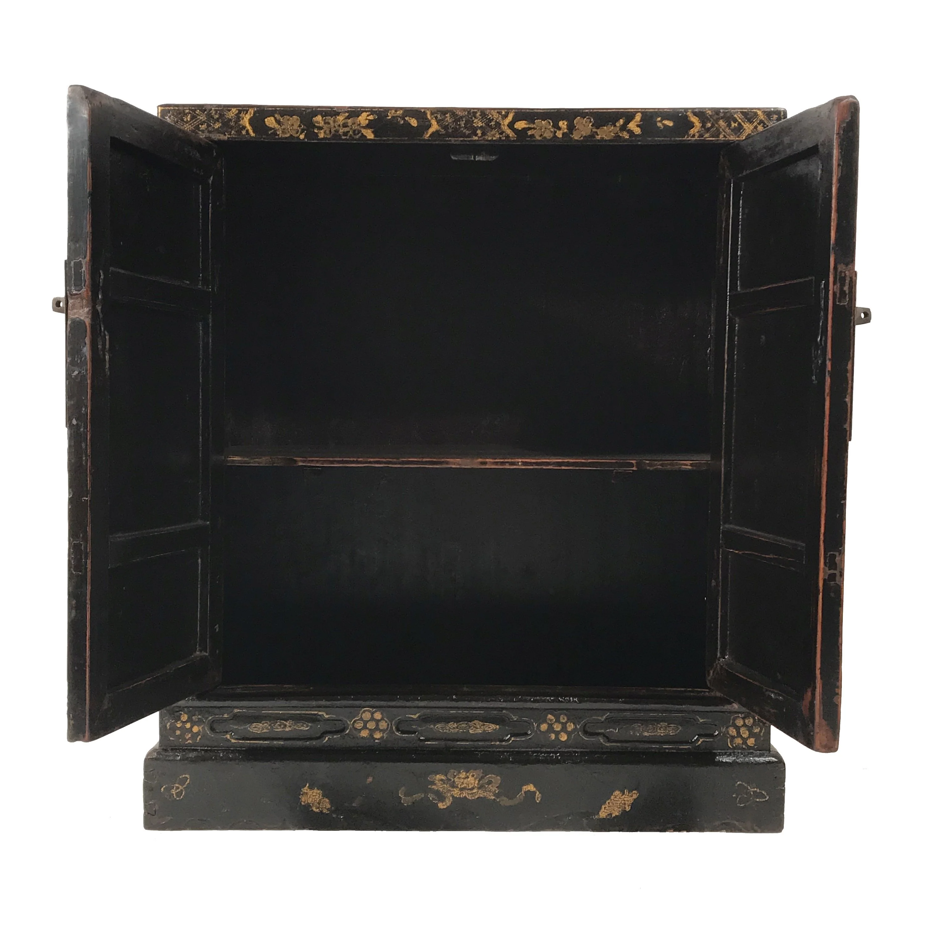 Red & Black Lacquer Painted Book Cabinet from China - 19thC - Image 5