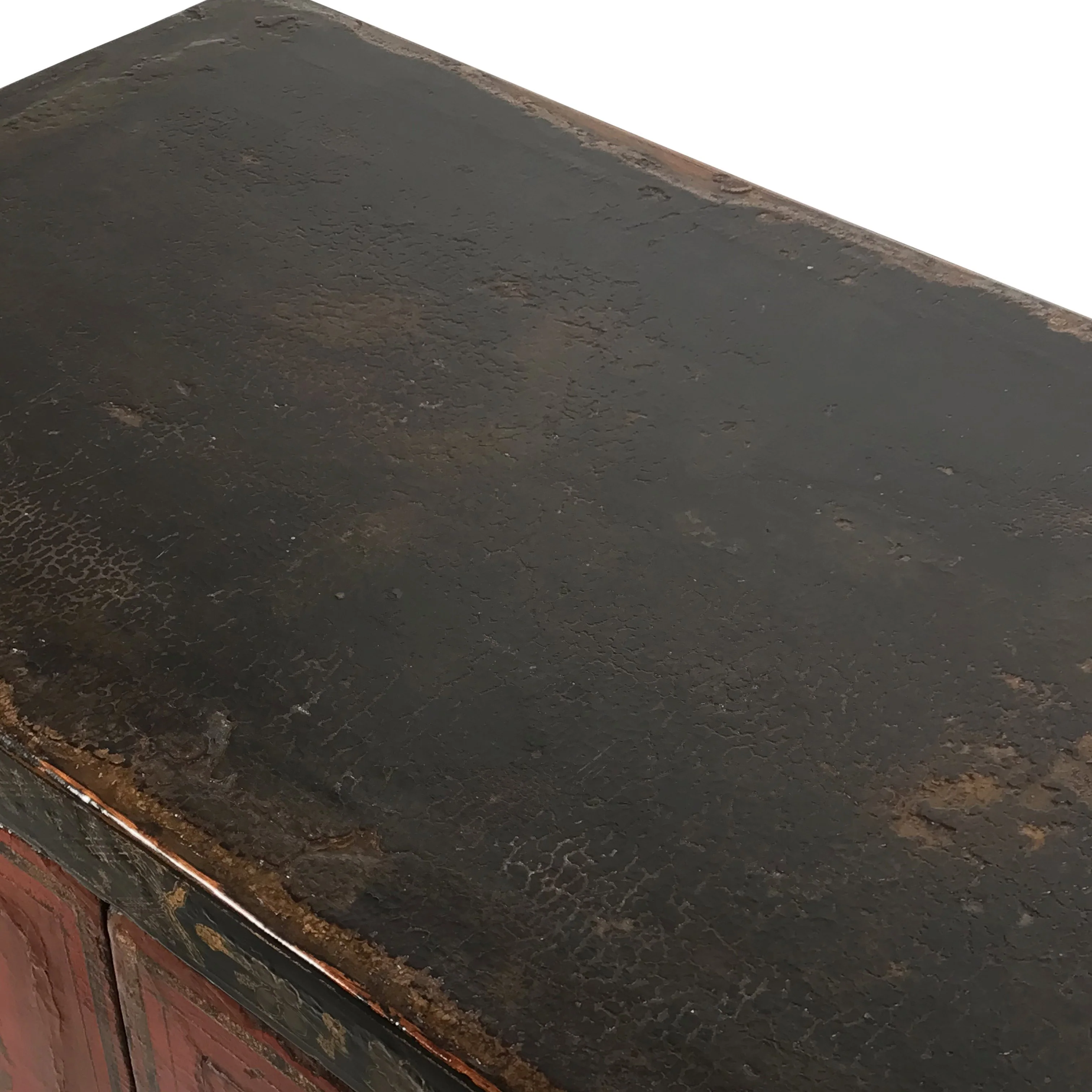 Red & Black Lacquer Painted Book Cabinet from China - 19thC - Image 7