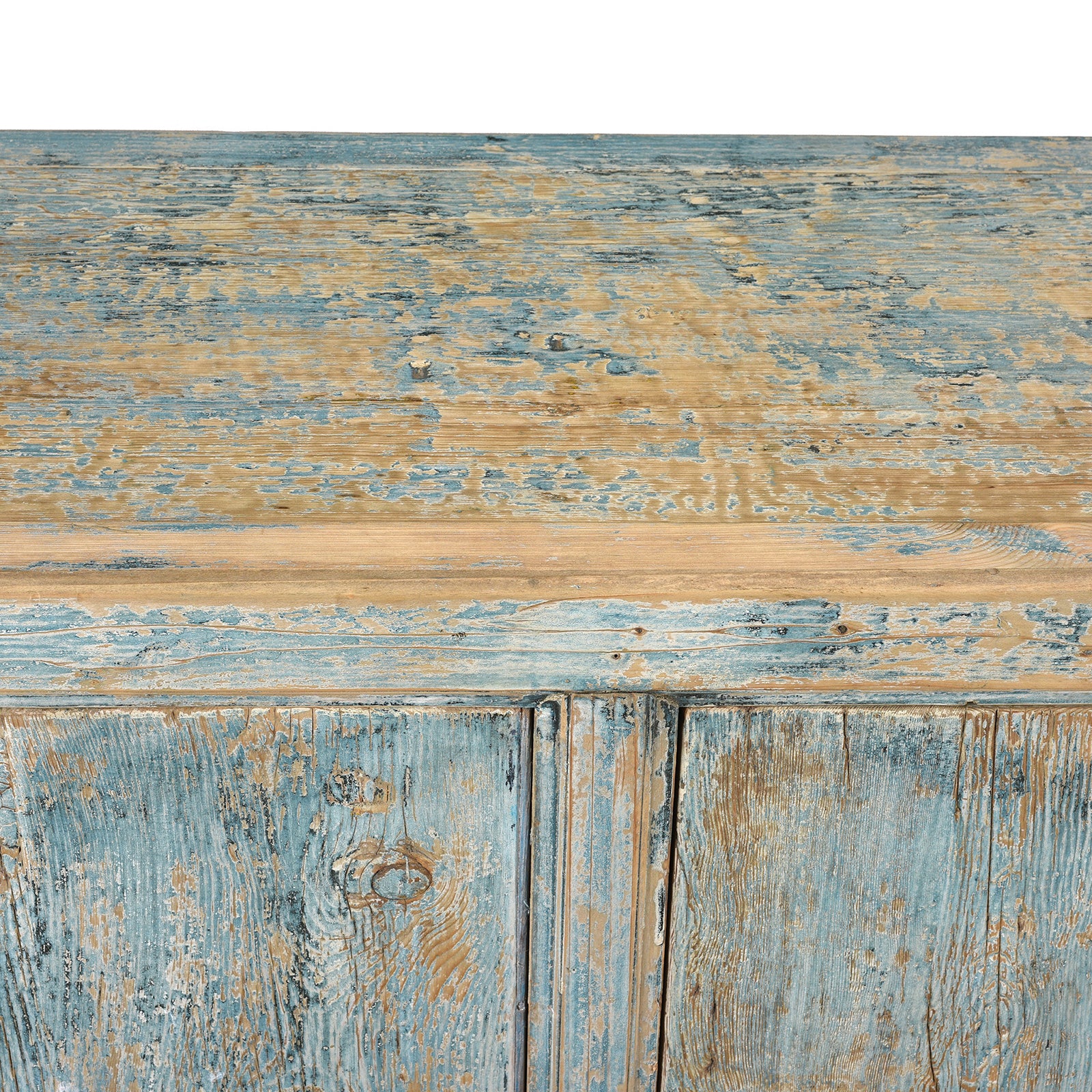 Blue Painted 4 Door Sideboard Made From Reclaimed Pine - Image 9