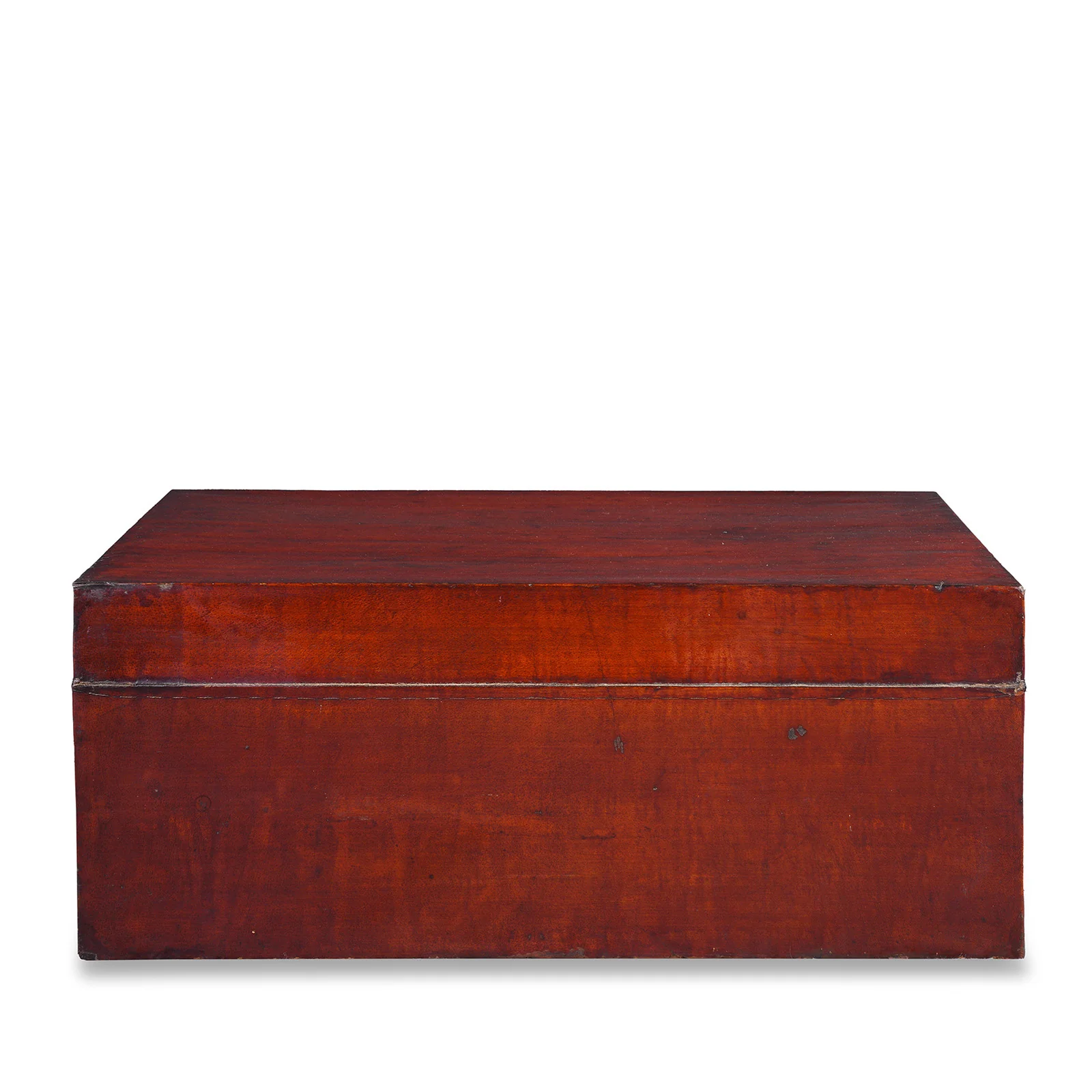 Tan Leather Trunk From Shanghai - Late 19thC - Image 10