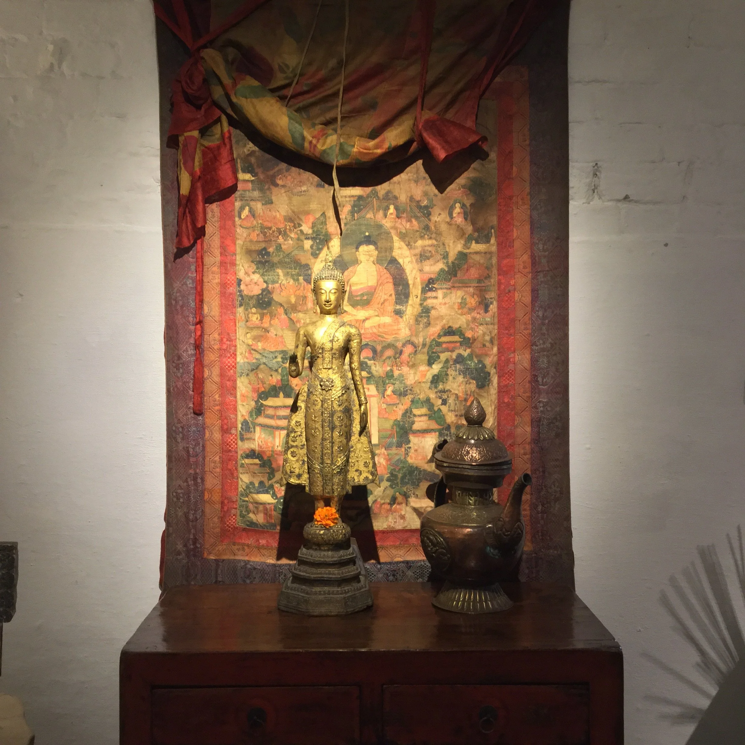 Thangka - Tibetan Buddhist Painting on Cloth - 19thC