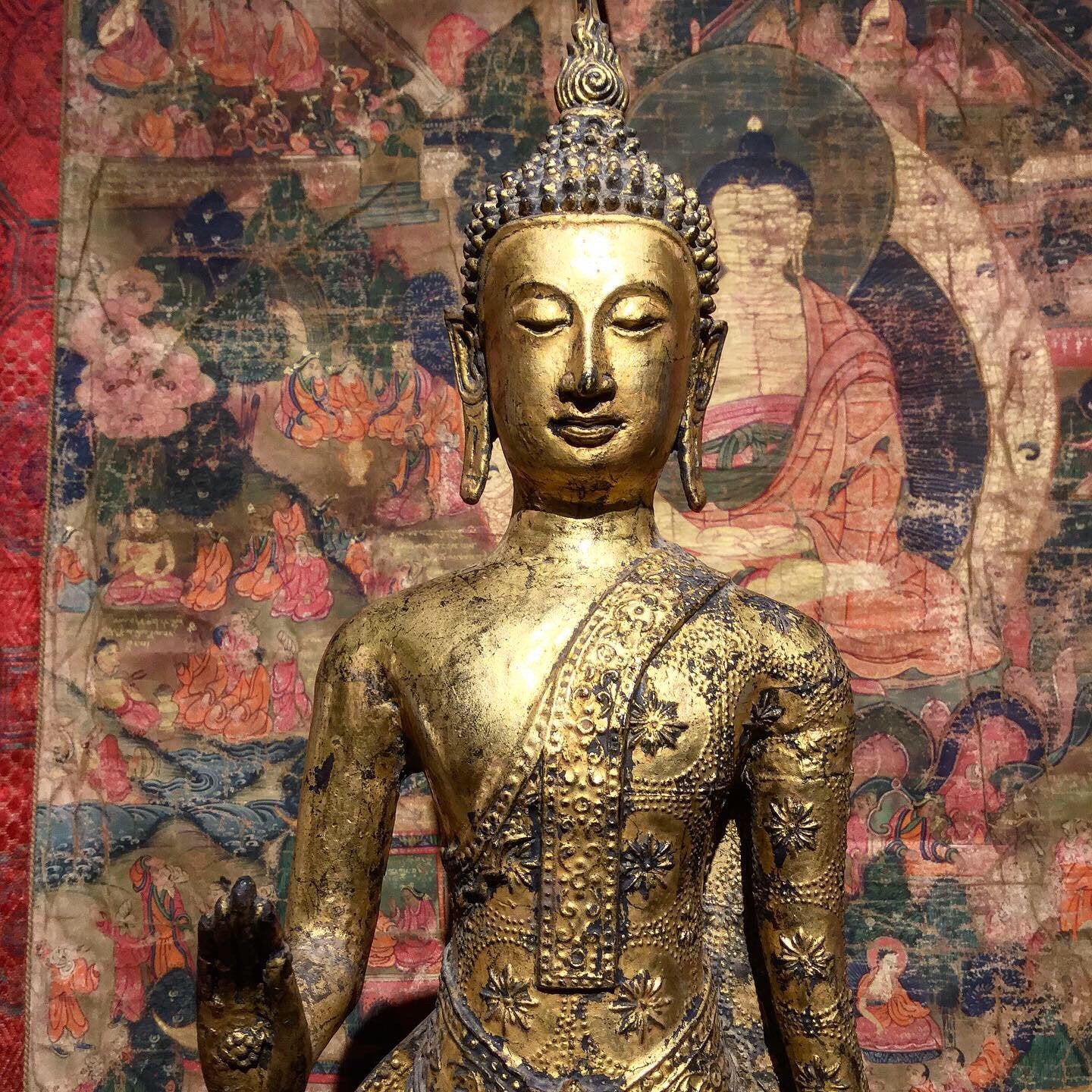 Thangka - Tibetan Buddhist Painting on Cloth - 19thC - Image 3