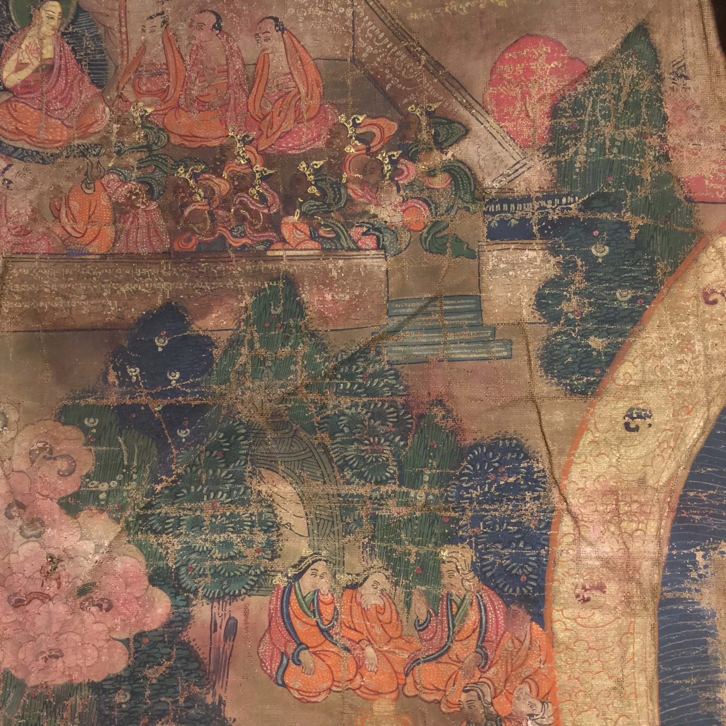 Thangka - Tibetan Buddhist Painting on Cloth - 19thC - Image 4
