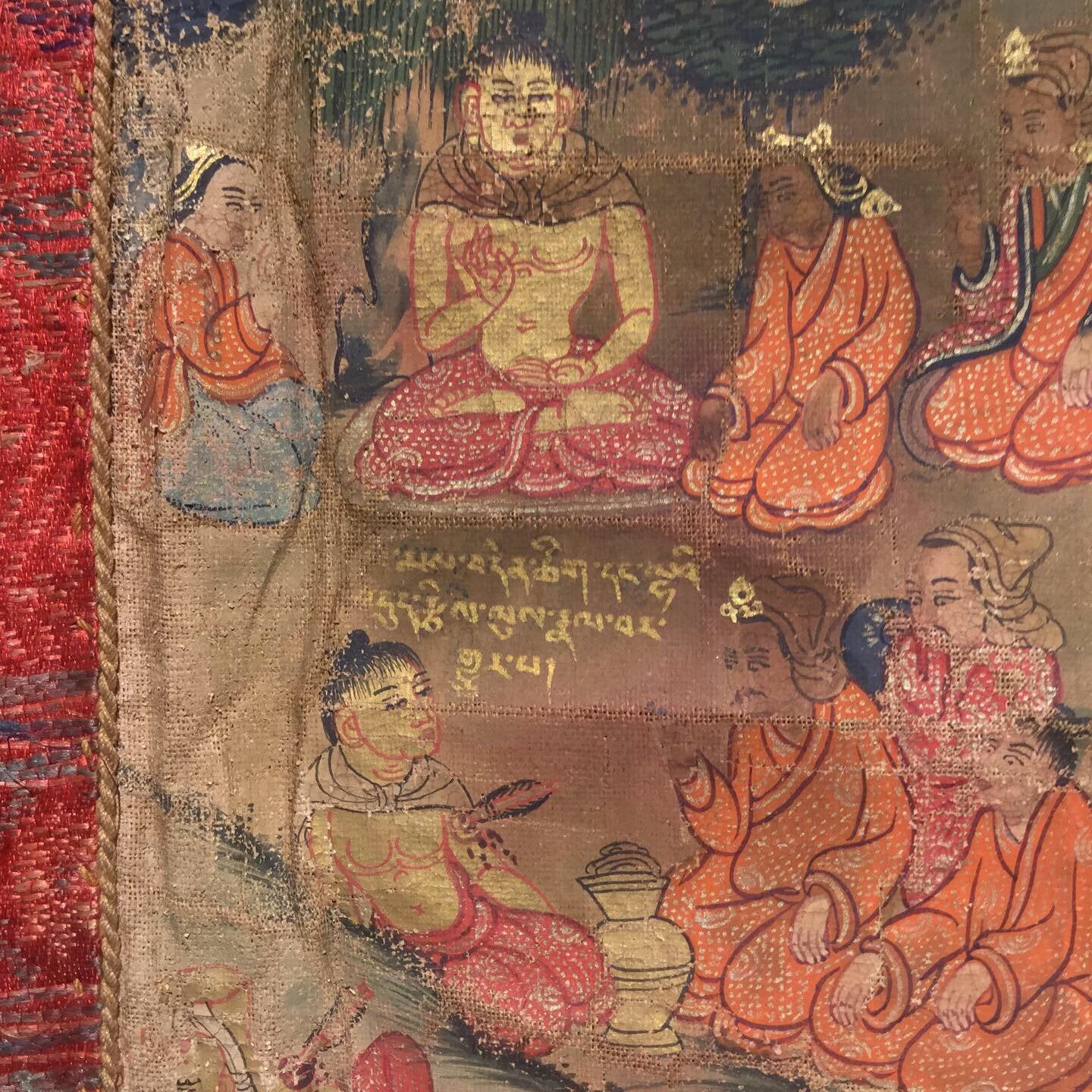 Thangka - Tibetan Buddhist Painting on Cloth - 19thC - Image 5