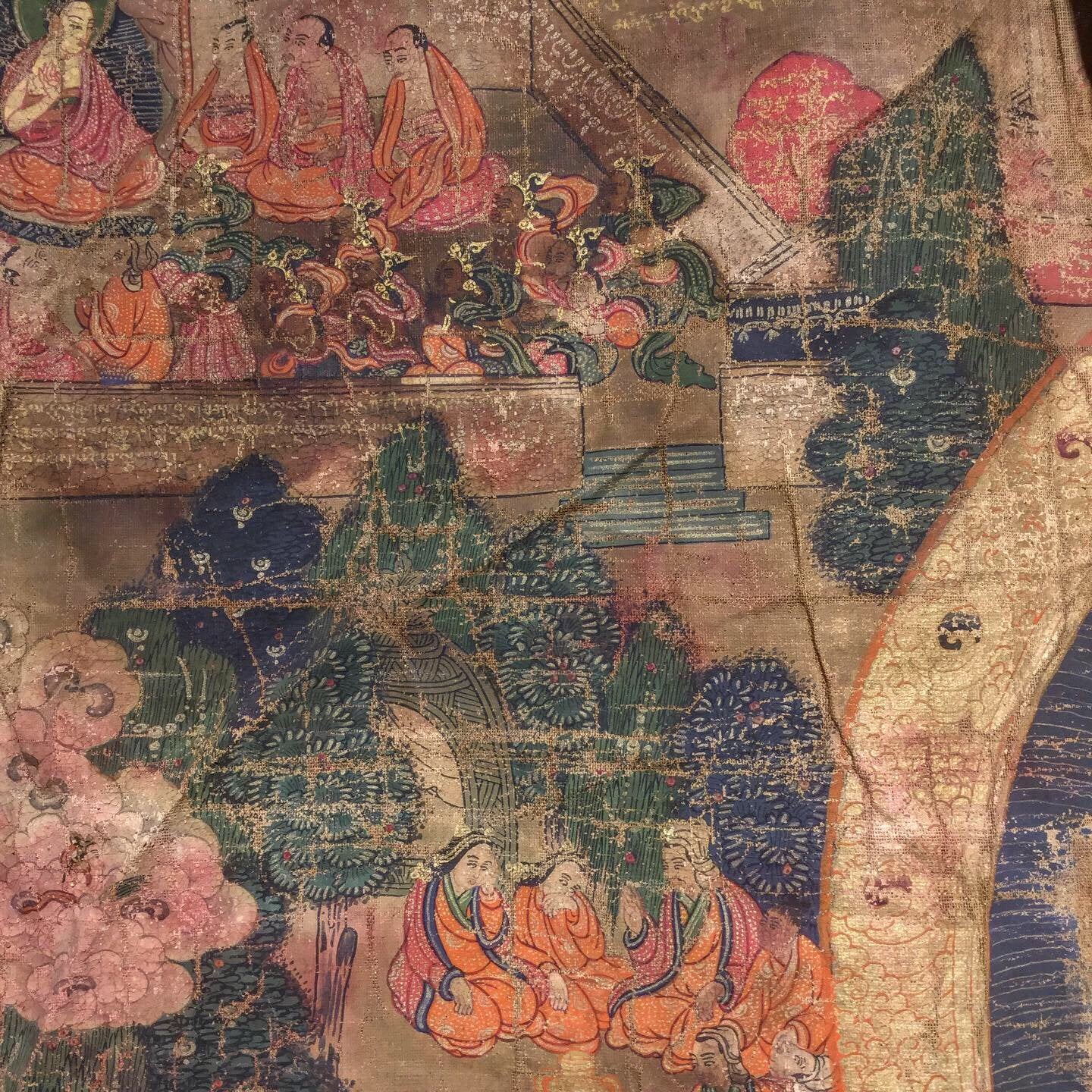 Thangka - Tibetan Buddhist Painting on Cloth - 19thC - Image 6