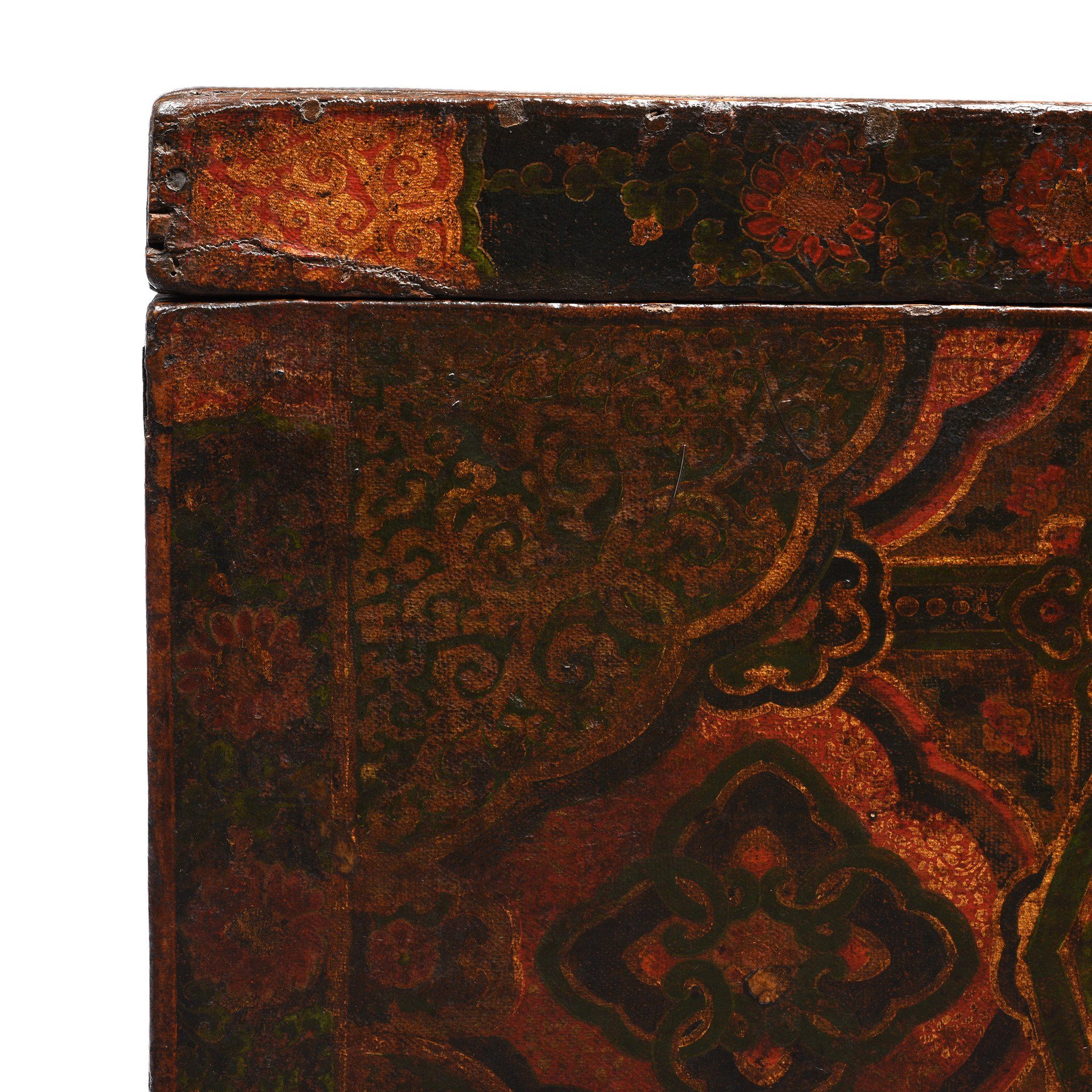 Tibetan Trunk with Original Painting - 18thC - Image 4