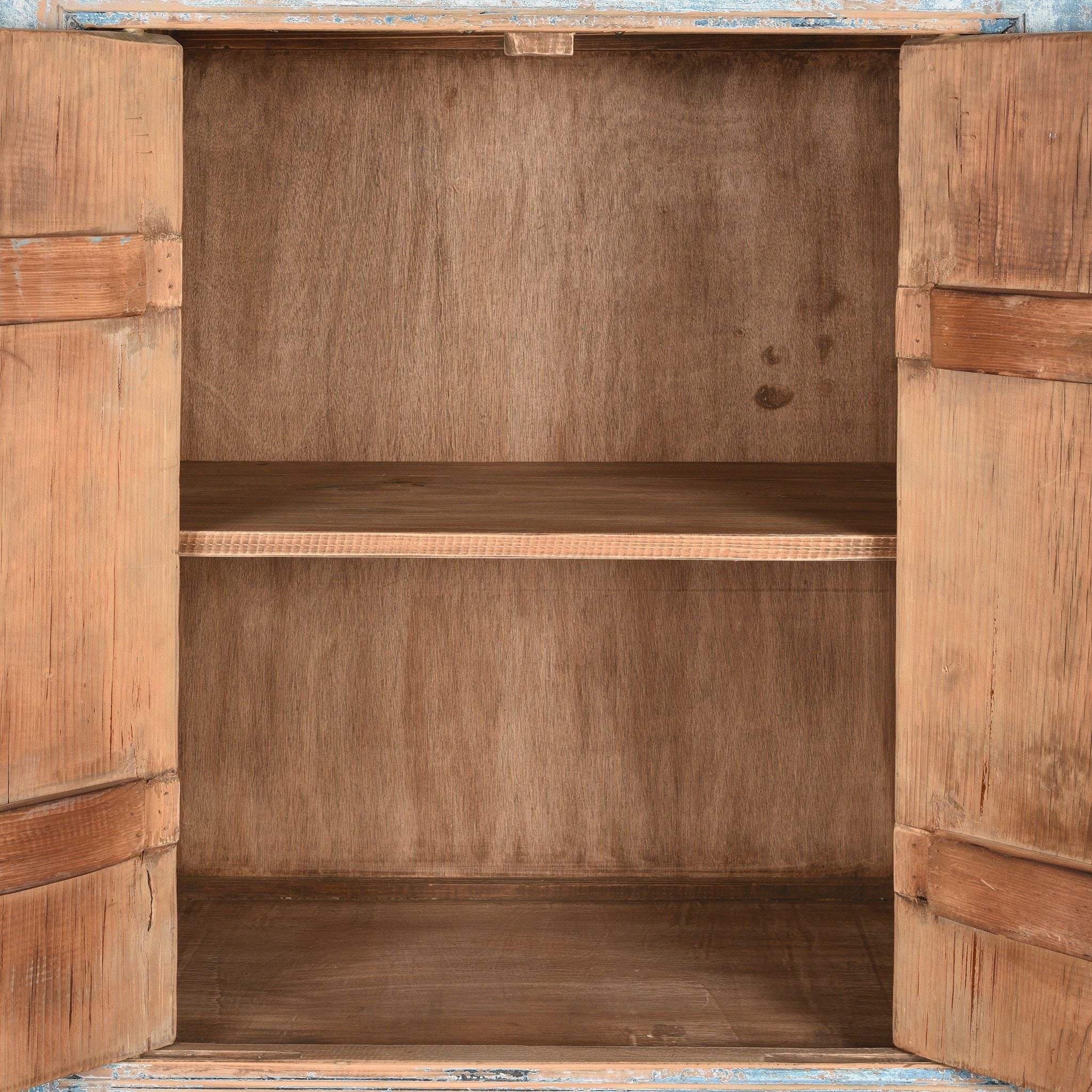 Tall Blue Cabinet Made From Old Painted Pine - Image 3