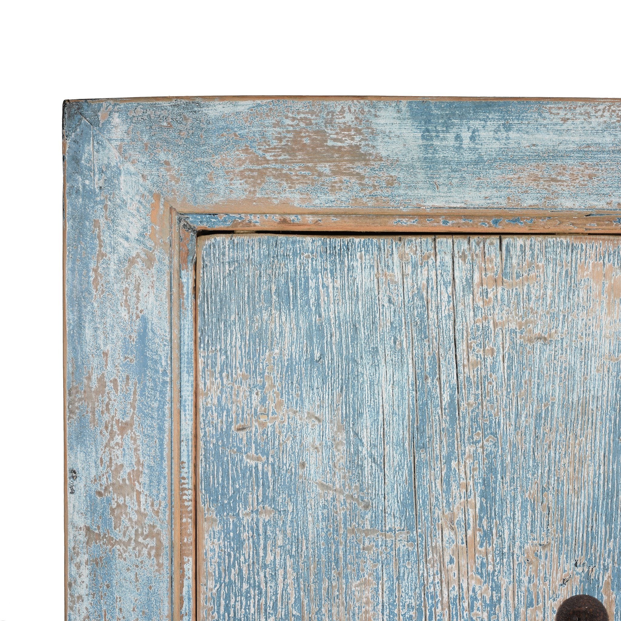 Tall Blue Cabinet Made From Old Painted Pine - Image 4