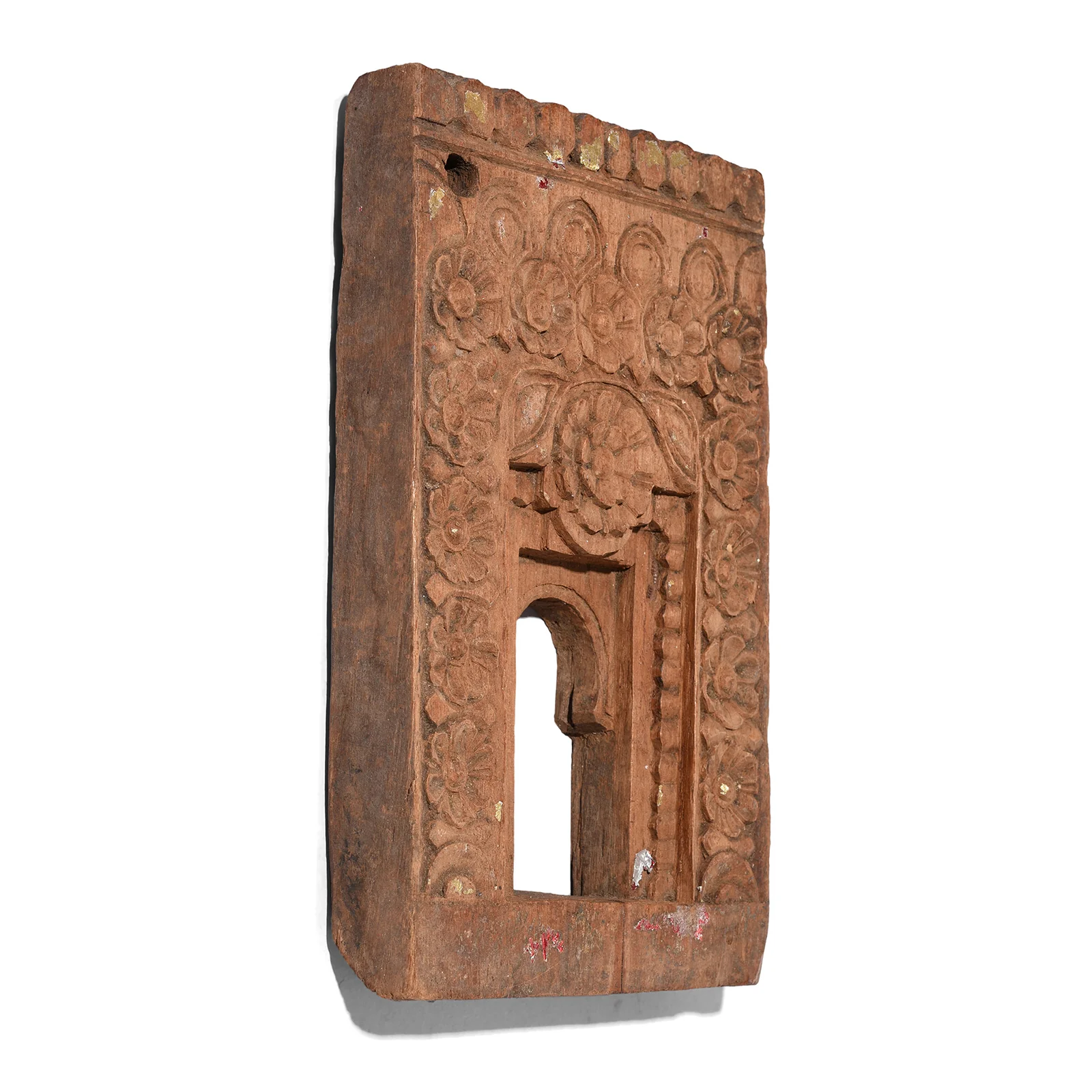 Carved Teak Votive Panel From Andrah Pradesh - Early 20thC - Image 3