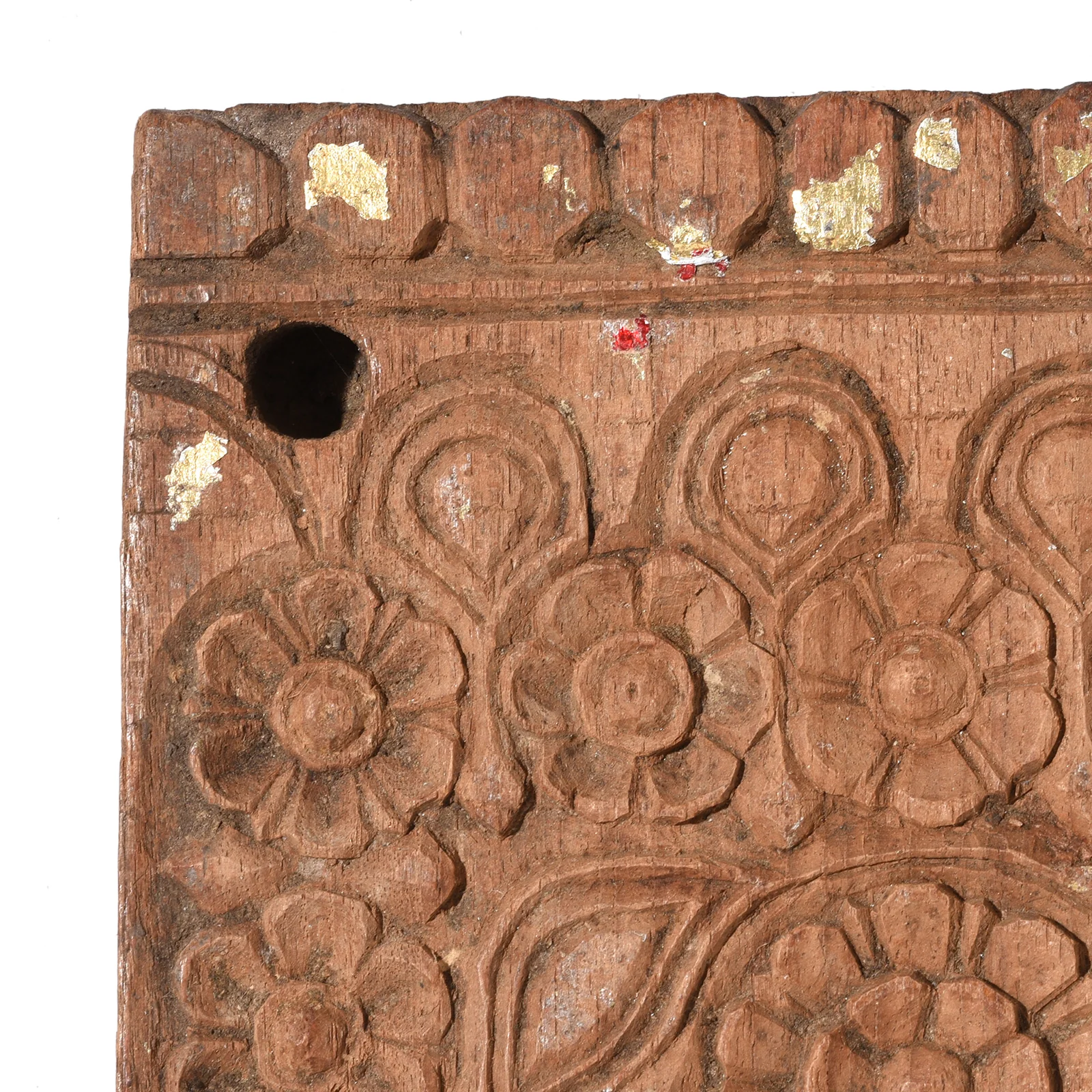 Carved Teak Votive Panel From Andrah Pradesh - Early 20thC - Image 4