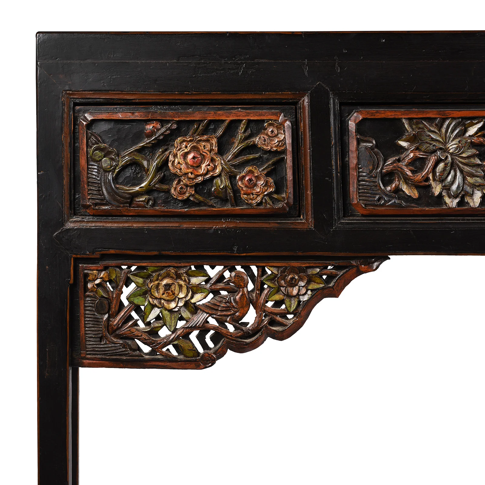 Carved Black Lacquer Elm Altar Table From Gansu -19th Century - Image 2