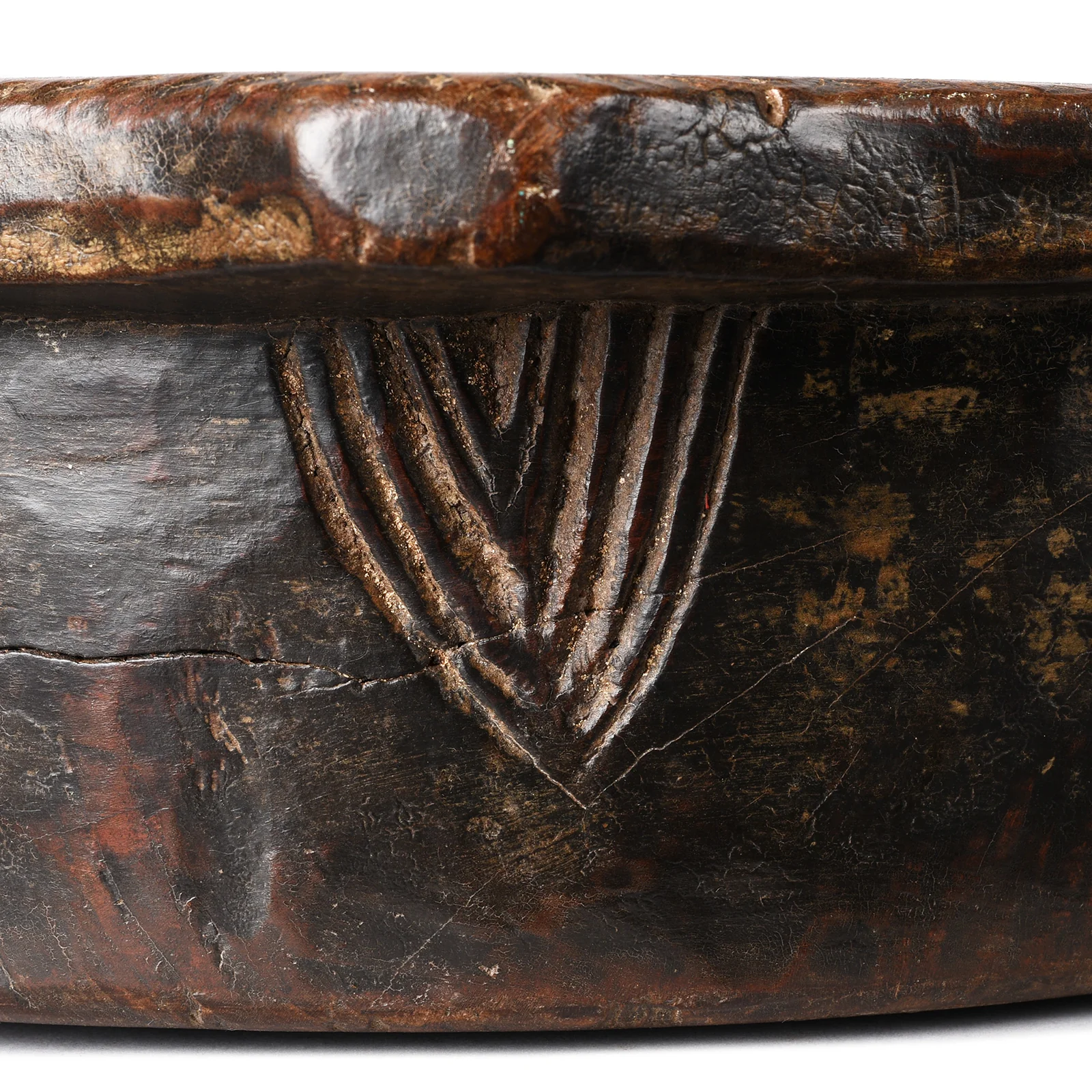 Carved Cedar Parath Bowl From Kullu - Ca 1920 - Image 3