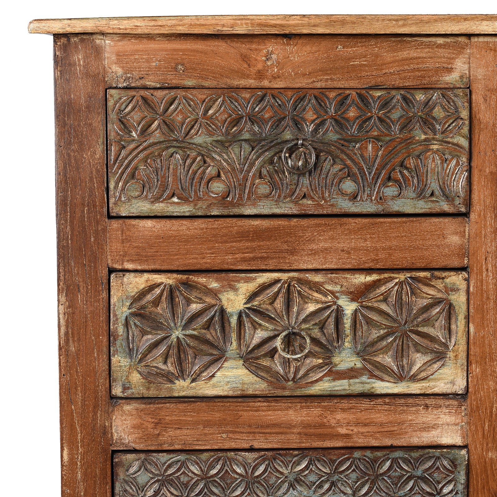 Painted Chest Of 10 Drawers Made From Reclaimed Teak - Image 2