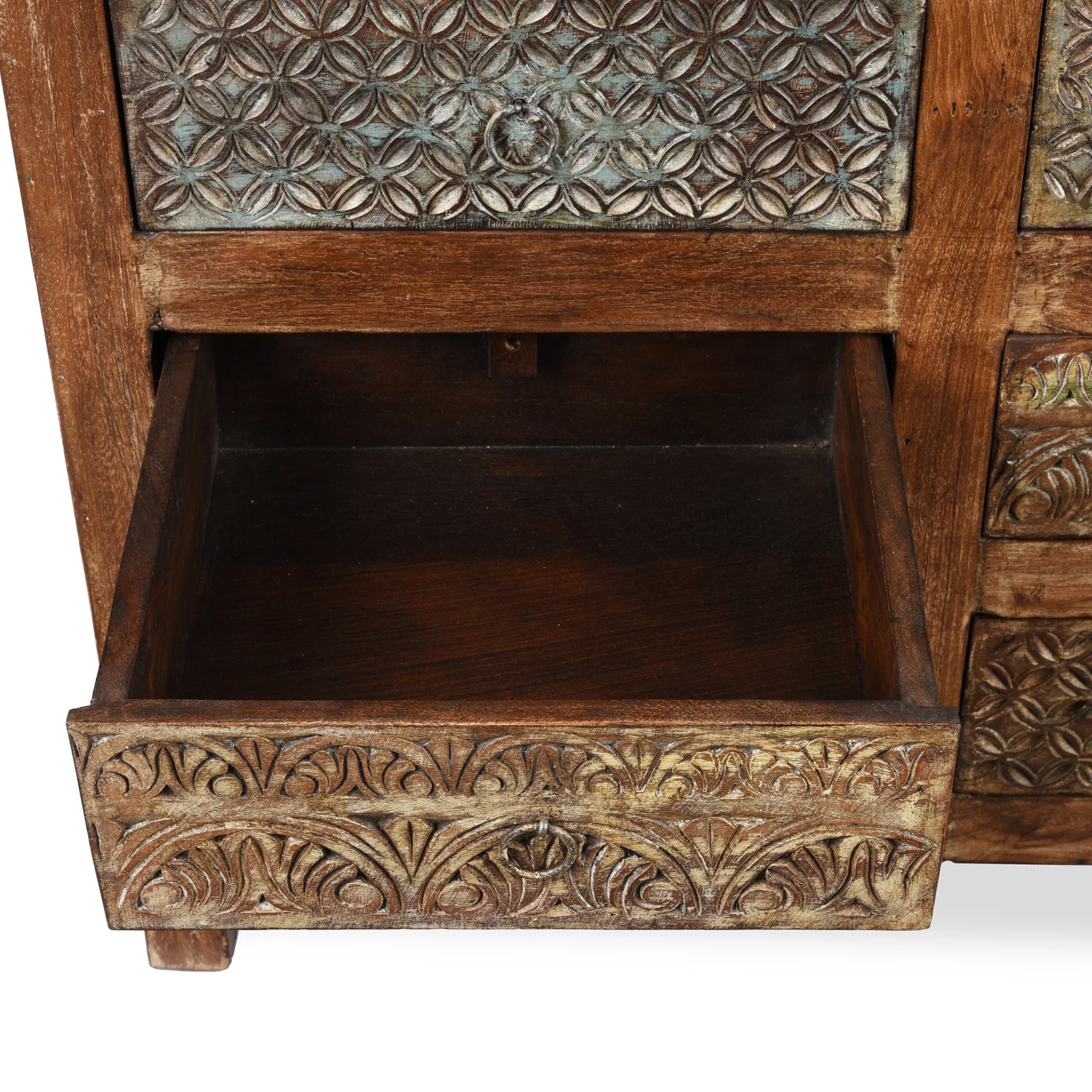 Painted Chest Of 10 Drawers Made From Reclaimed Teak - Image 4