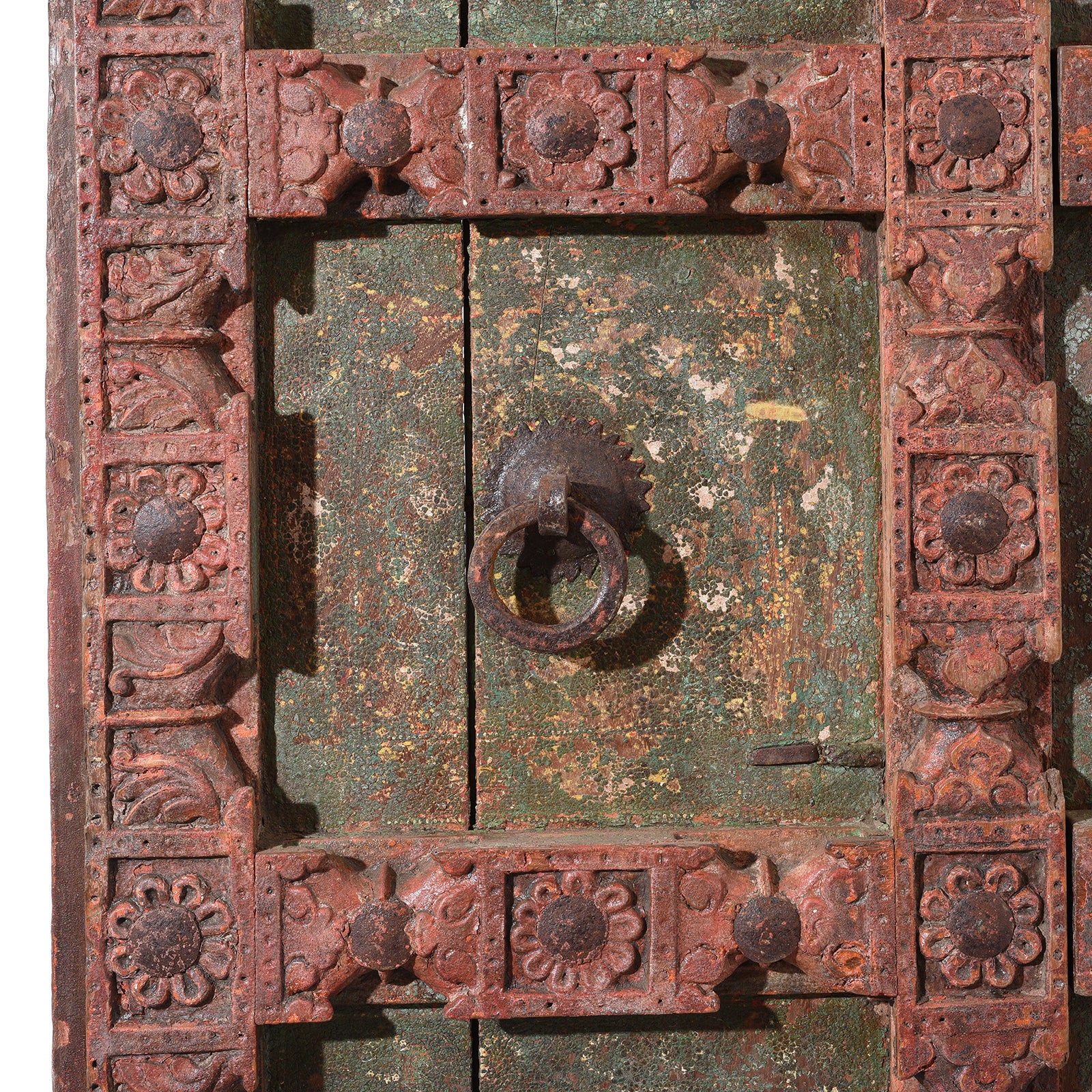 Carved Door With Original Paint From Gujarat - 19th Century - Image 8
