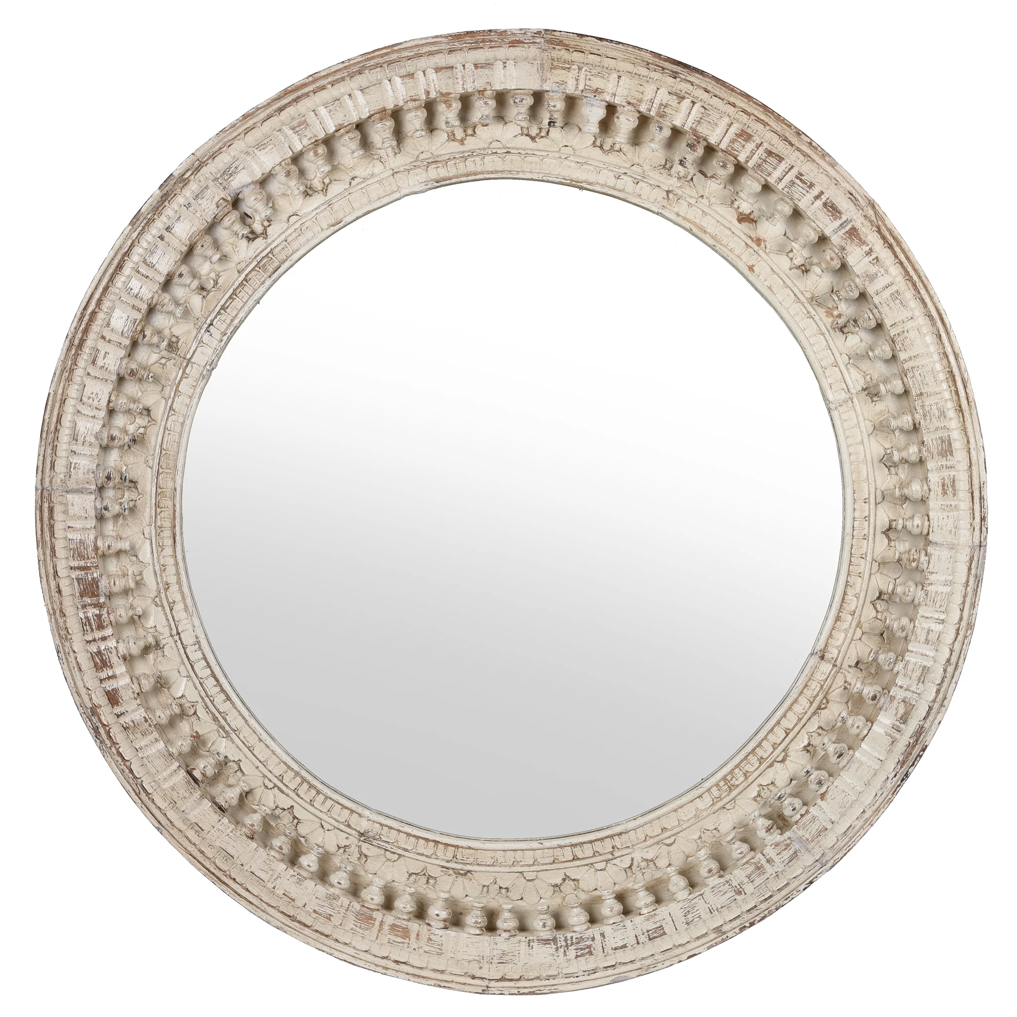 Round Mango Wood Indian Mirror - Image 3