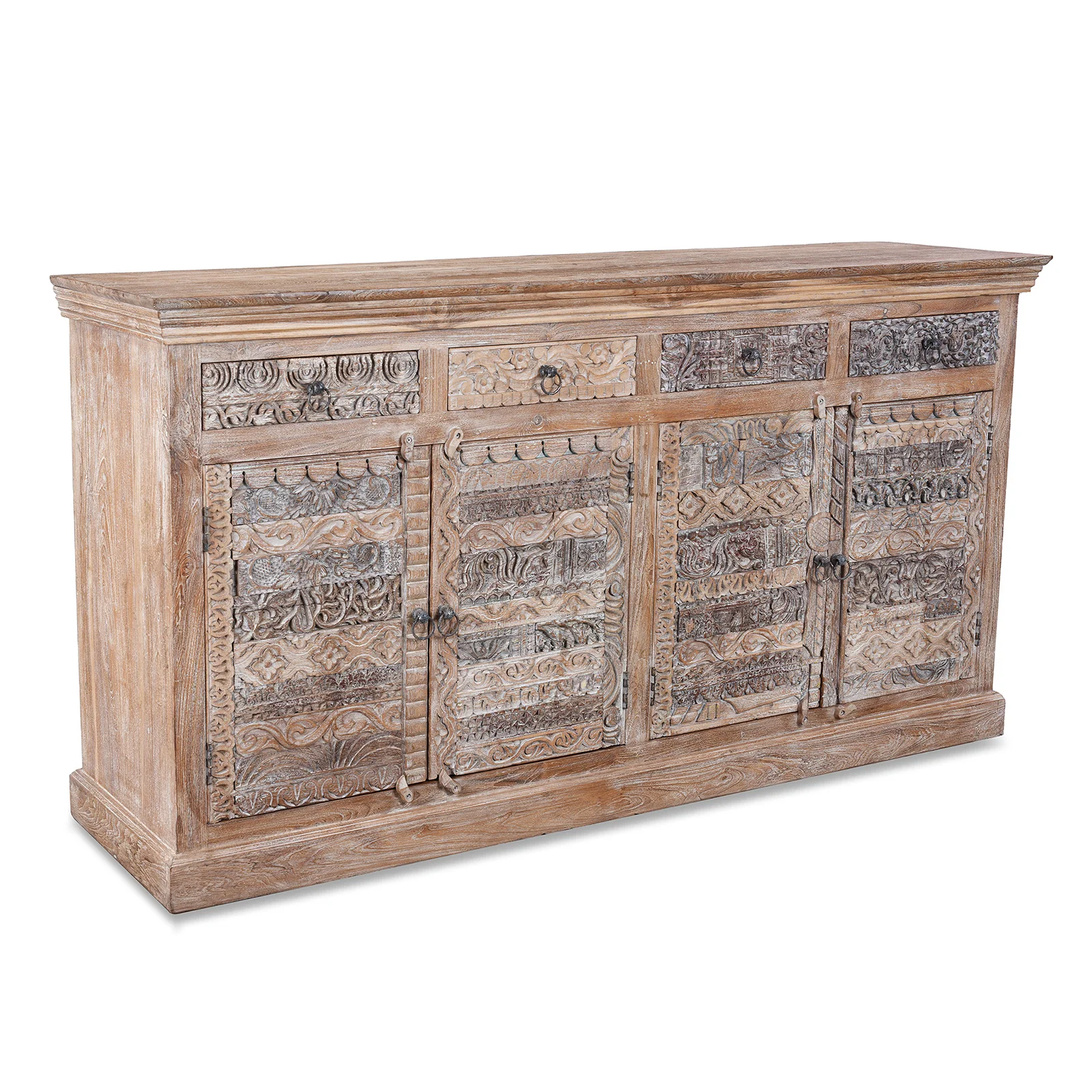 Carved Sideboard Made From Reclaimed Teak - Image 5