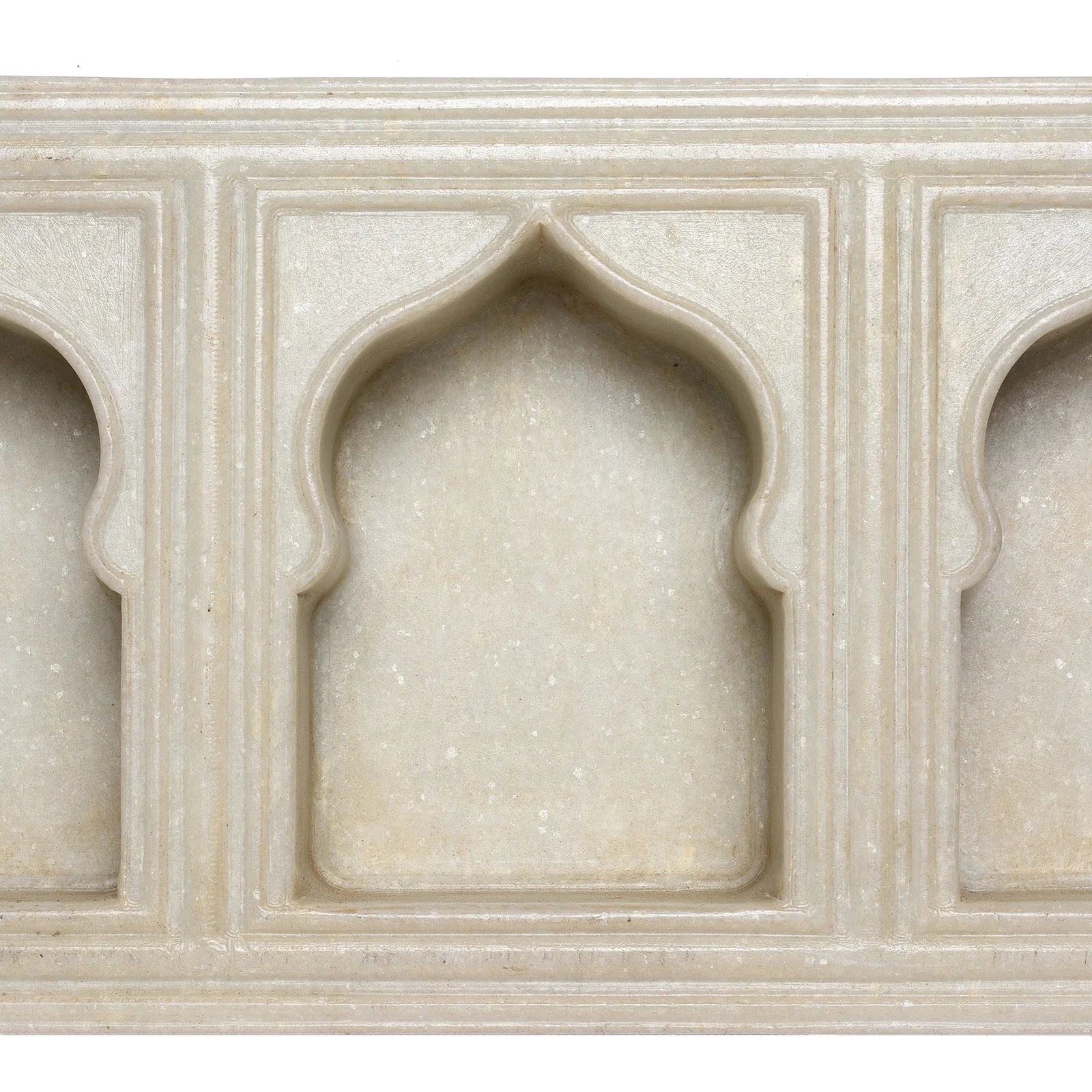 White Marble Lamp Niche (Triple) - Mughal Style - Image 4