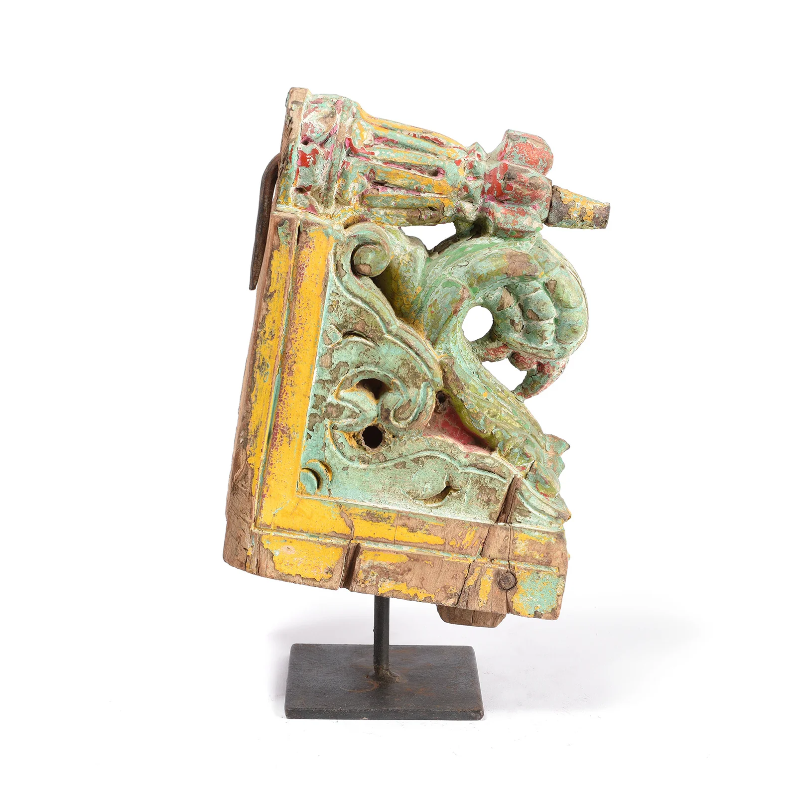 Painted Indian Corbel From Maharashtra - 19th Century - Image 2