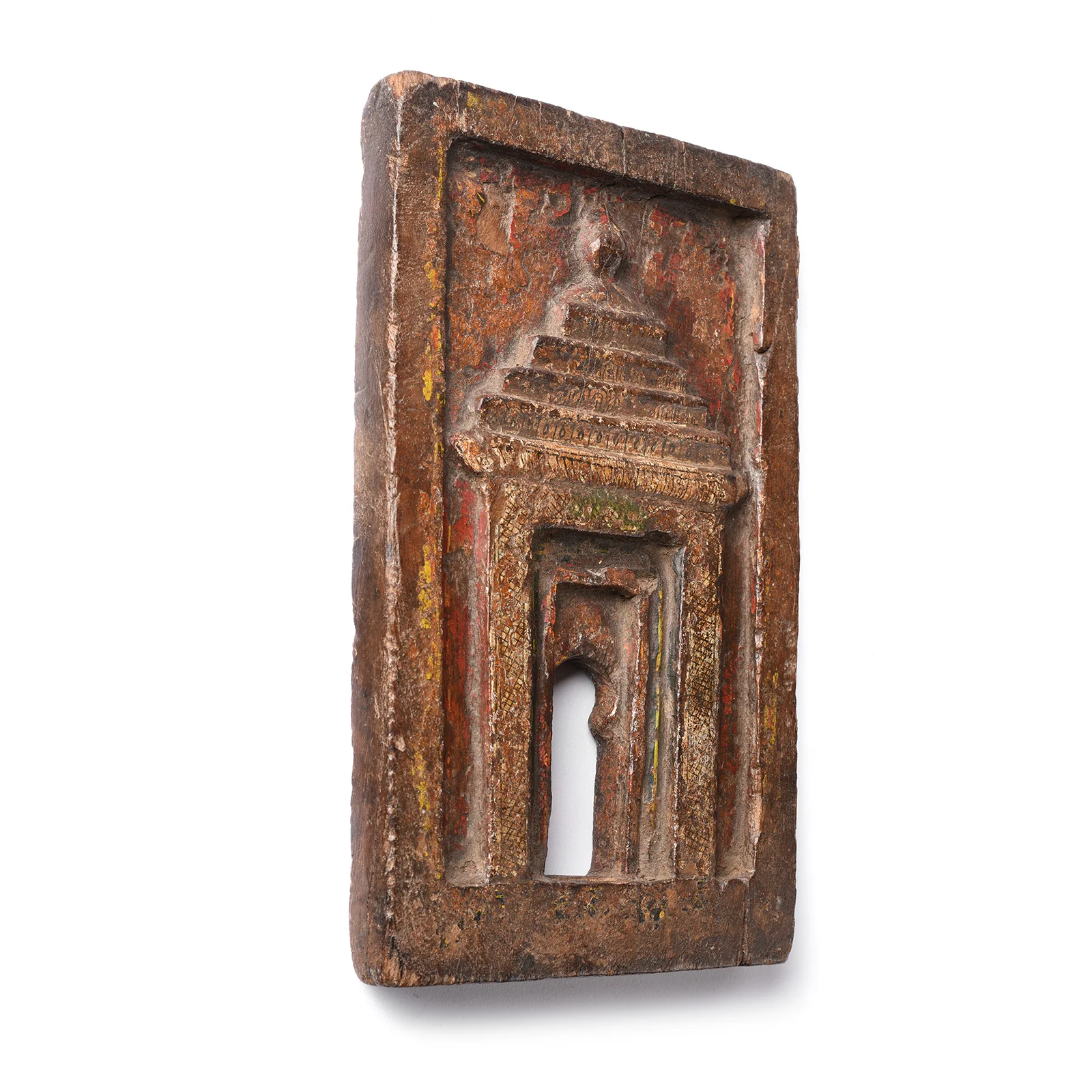 Polychrome Votive Panel From Andhra Pradesh - 19th Century - Image 3