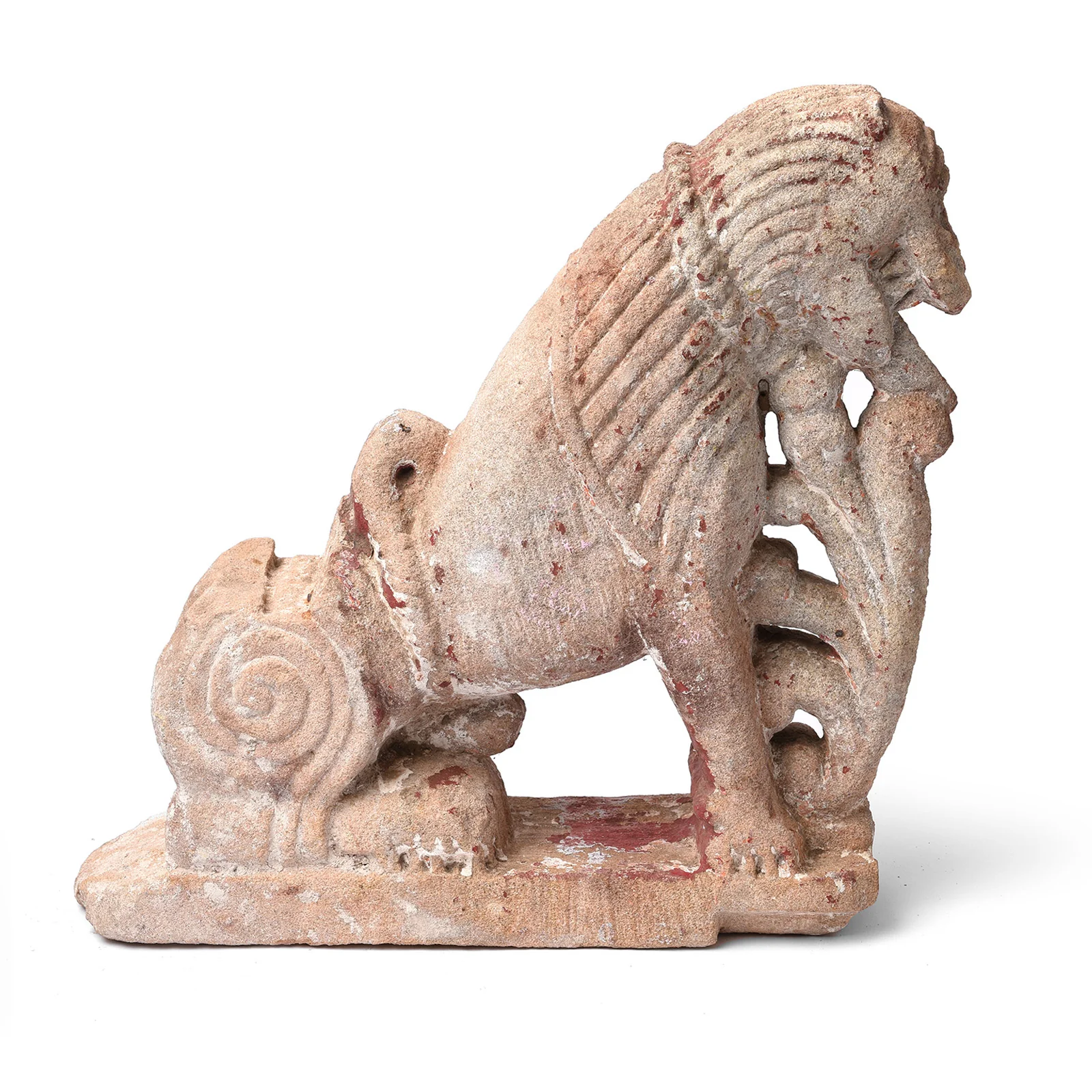 Carved Stone Lion From Gujarat - 19th Century - Image 3