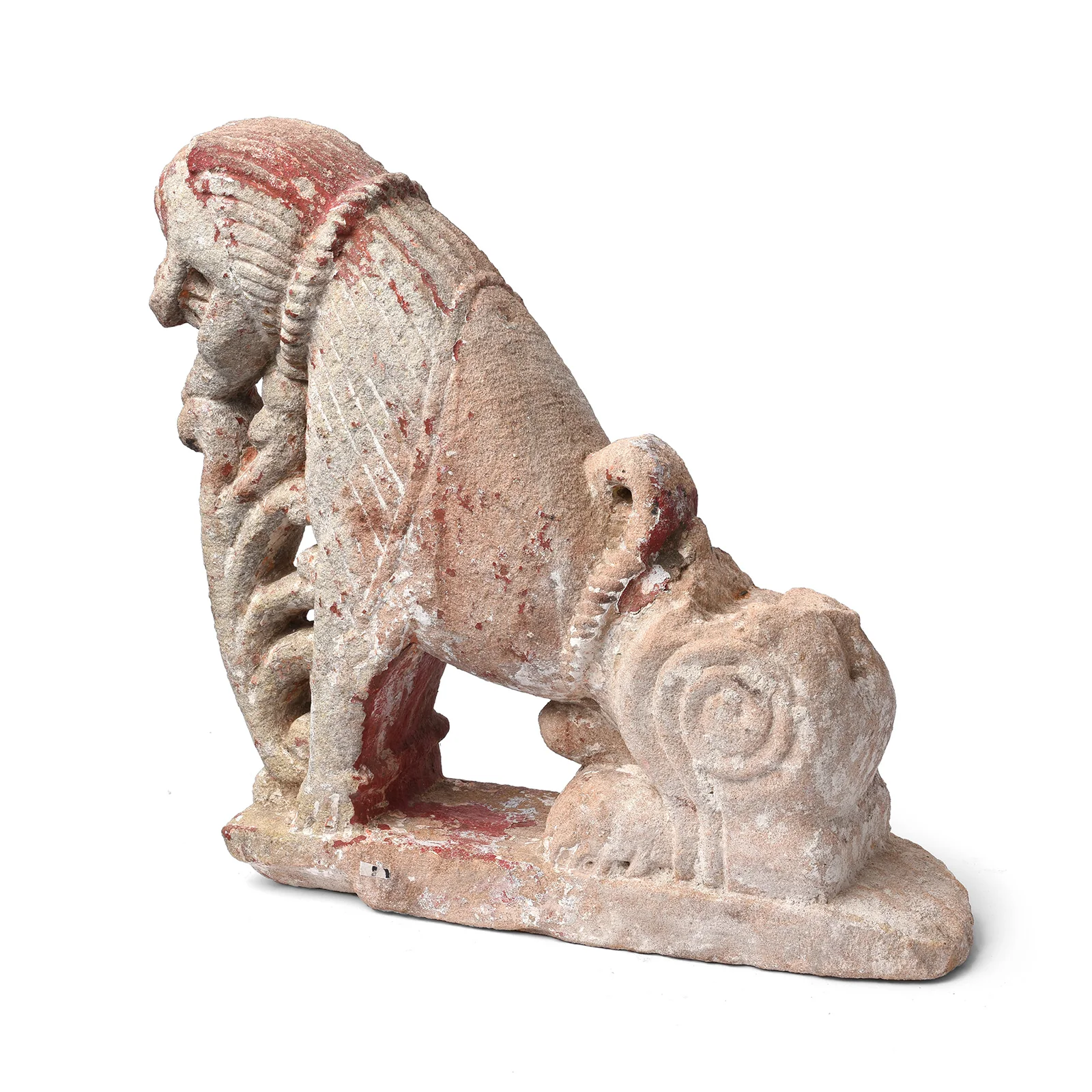 Carved Stone Lion From Gujarat - 19th Century - Image 4