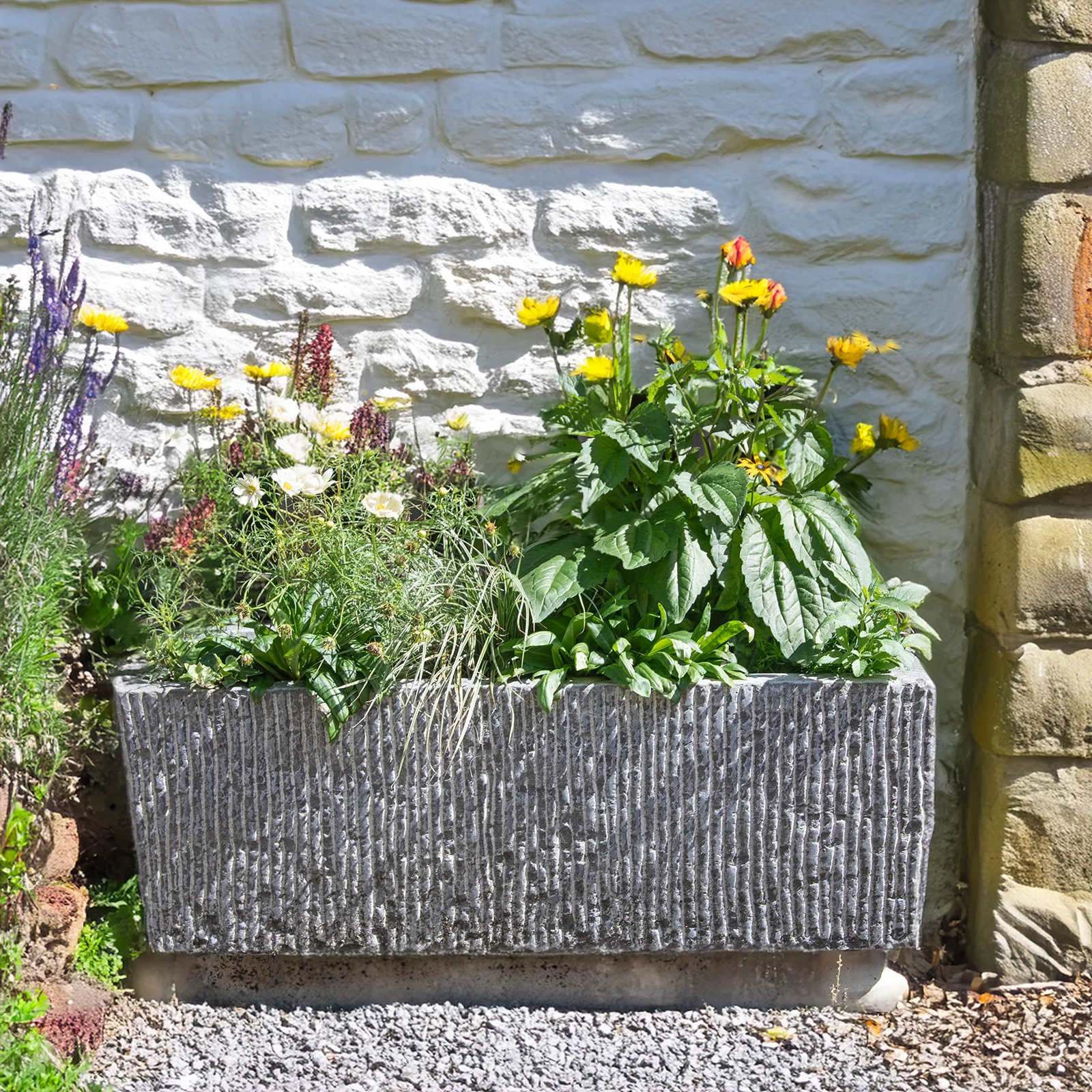 Carved Stone Trough Planter - Image 3