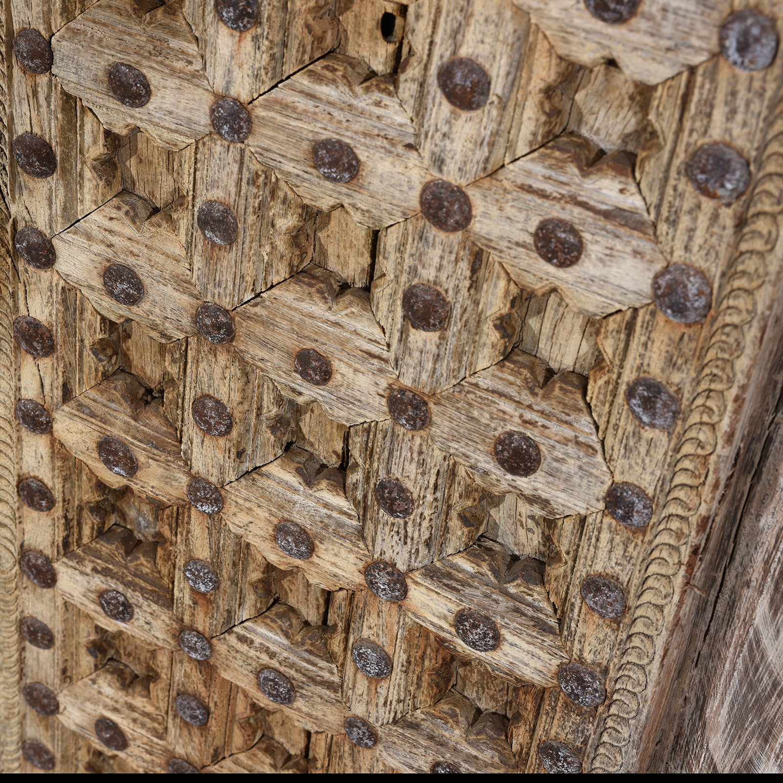 Carved Sun Bleached Window Shutters From Punjab - 18th Century - Image 5