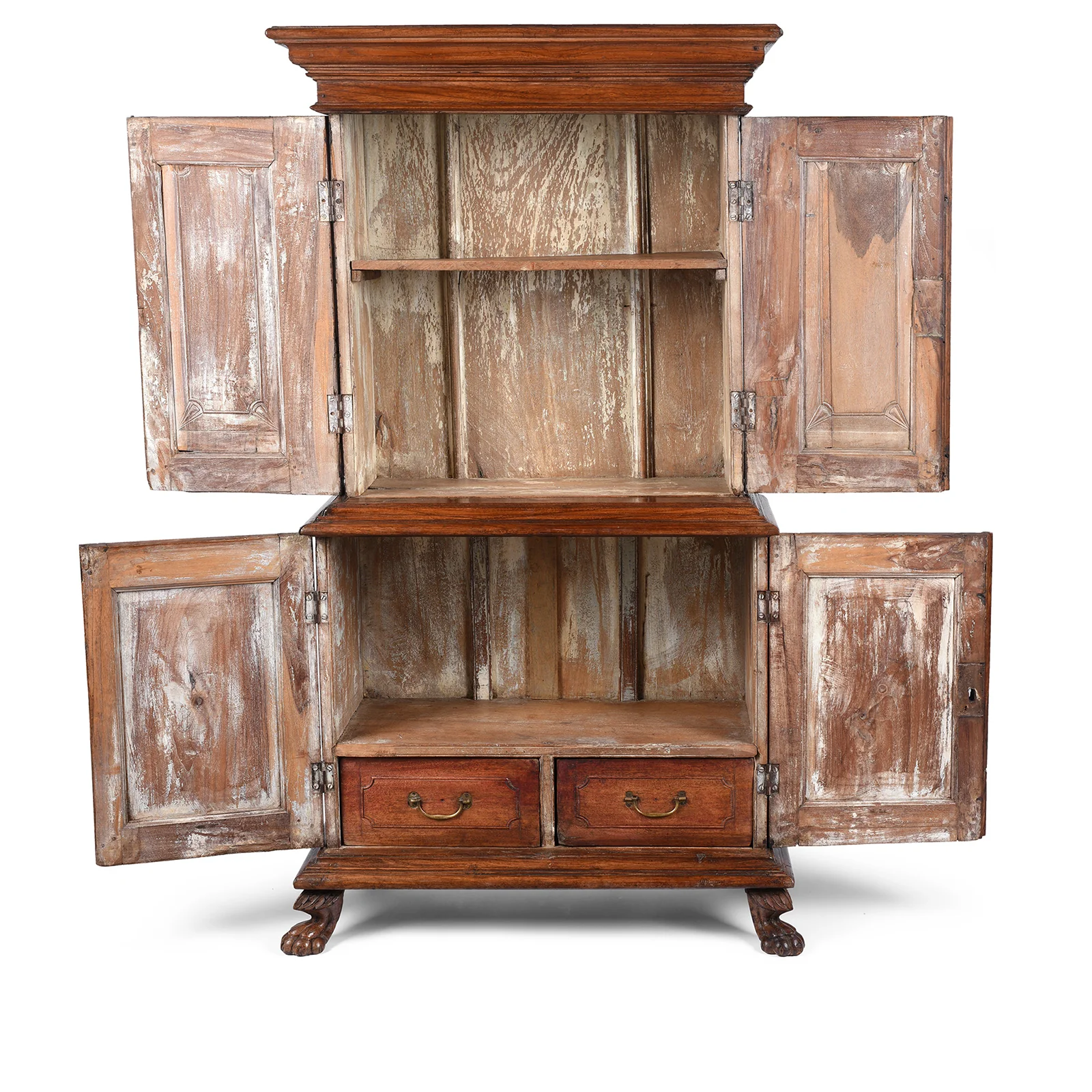Mirrored Almirah Cabinet With Sunburst Panels - 19th Century - Image 2