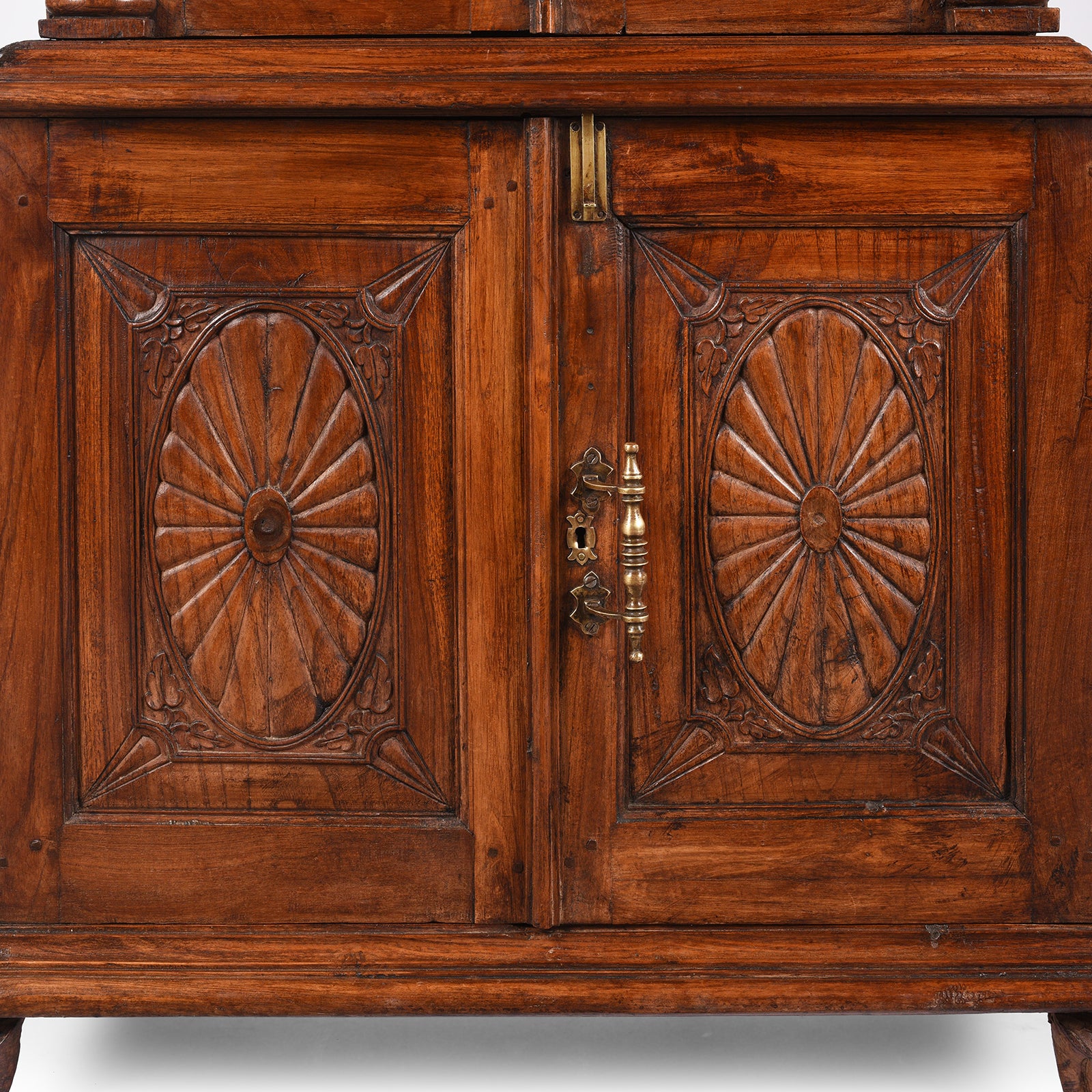 Mirrored Almirah Cabinet With Sunburst Panels - 19th Century - Image 7