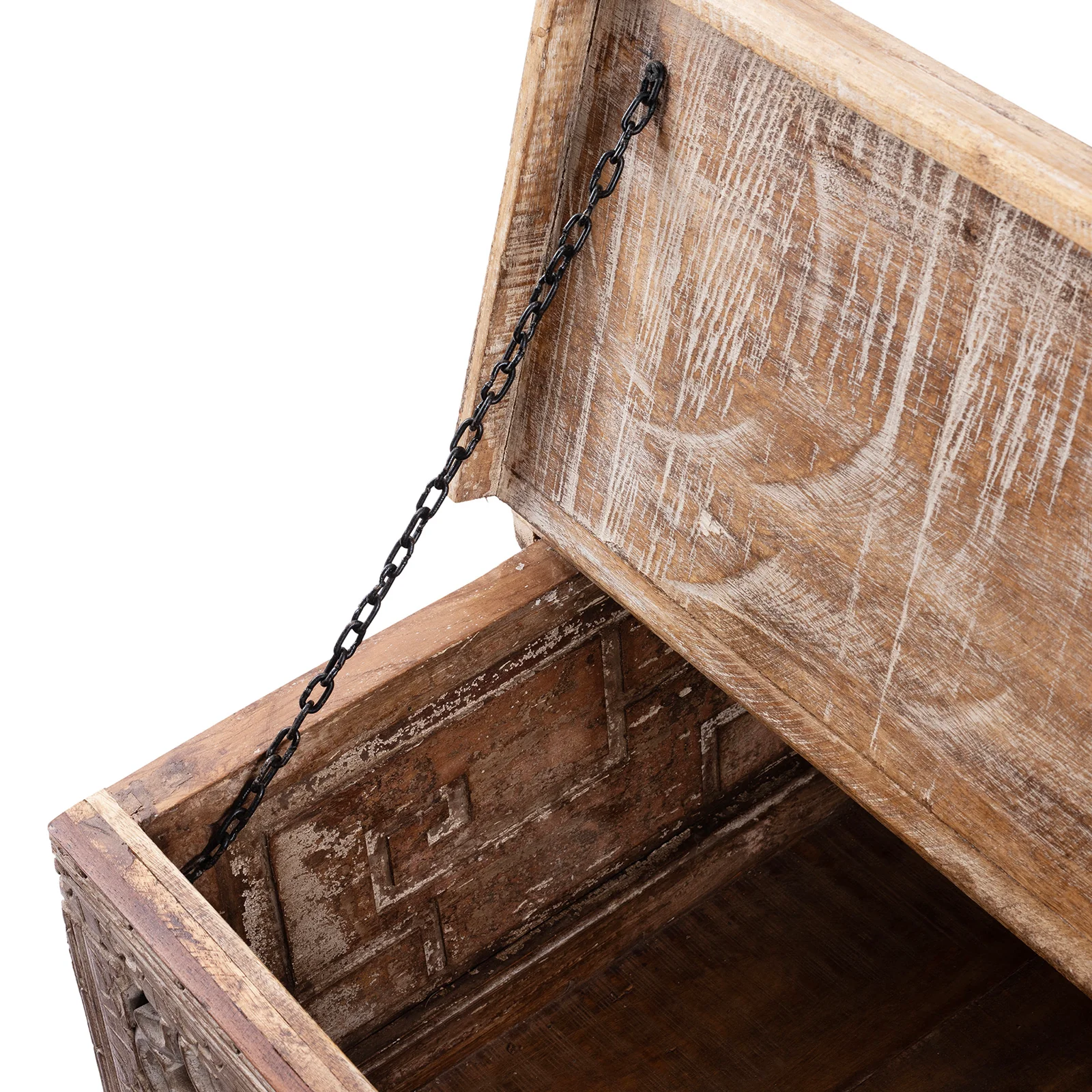 Carved Blanket Chest Made From Reclaimed Teak - Image 9