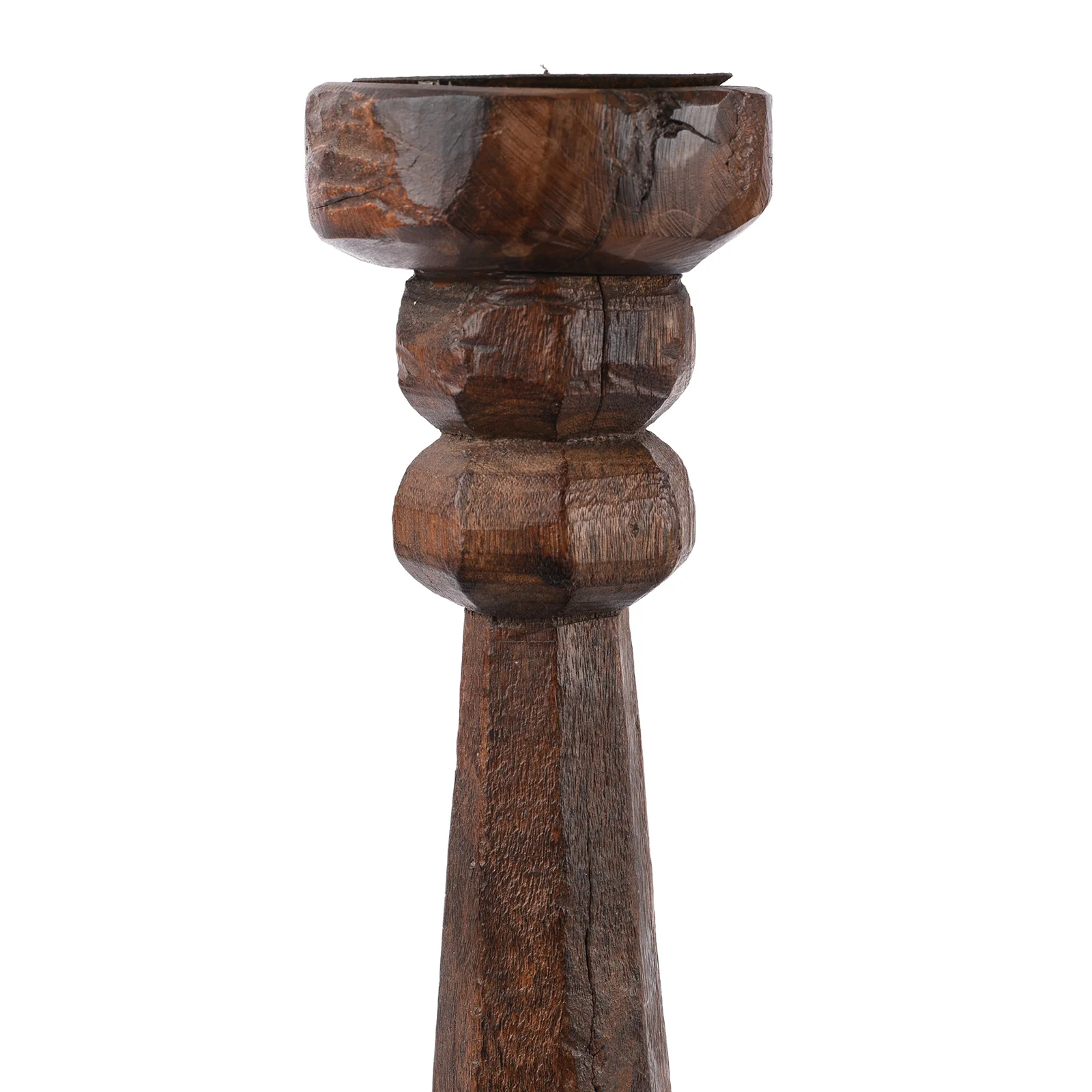 Carved Teak Candle Stick From Banswara - Ca 1920 - Image 3