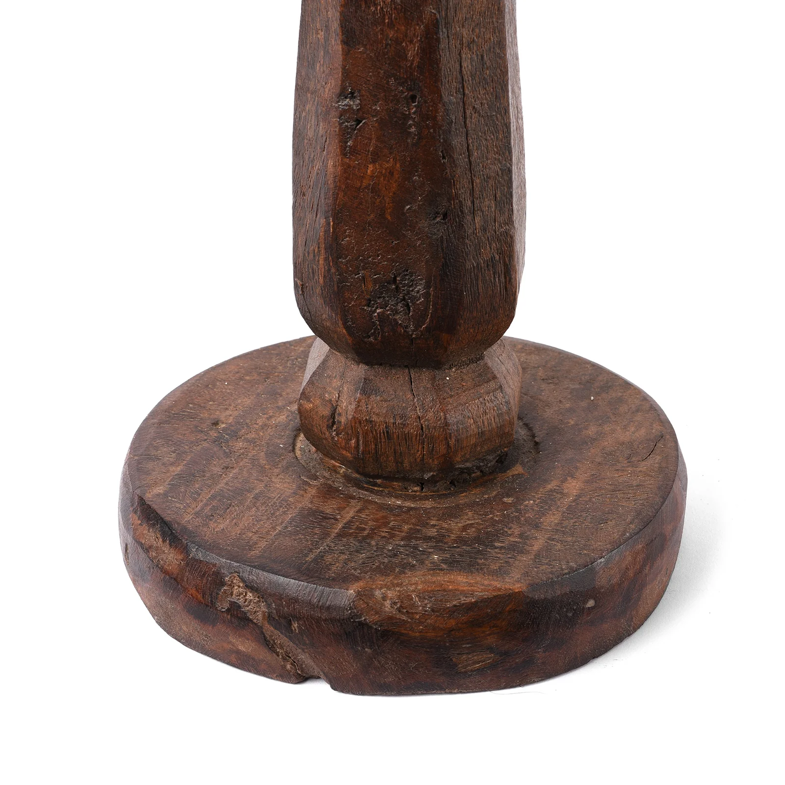 Carved Teak Candle Stick From Banswara - Ca 1920 - Image 4