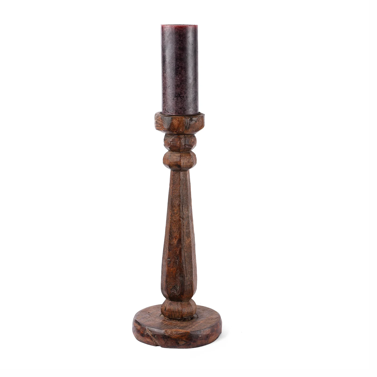 Carved Teak Candle Stick From Banswara - Ca 1920 - Image 5