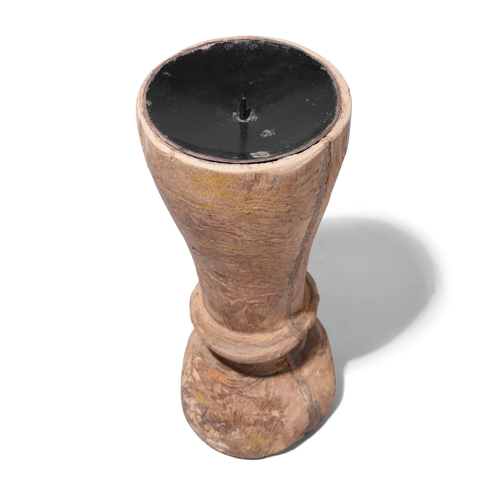 Carved Teak Candlestick Made From An Old Takhat Leg - Image 4