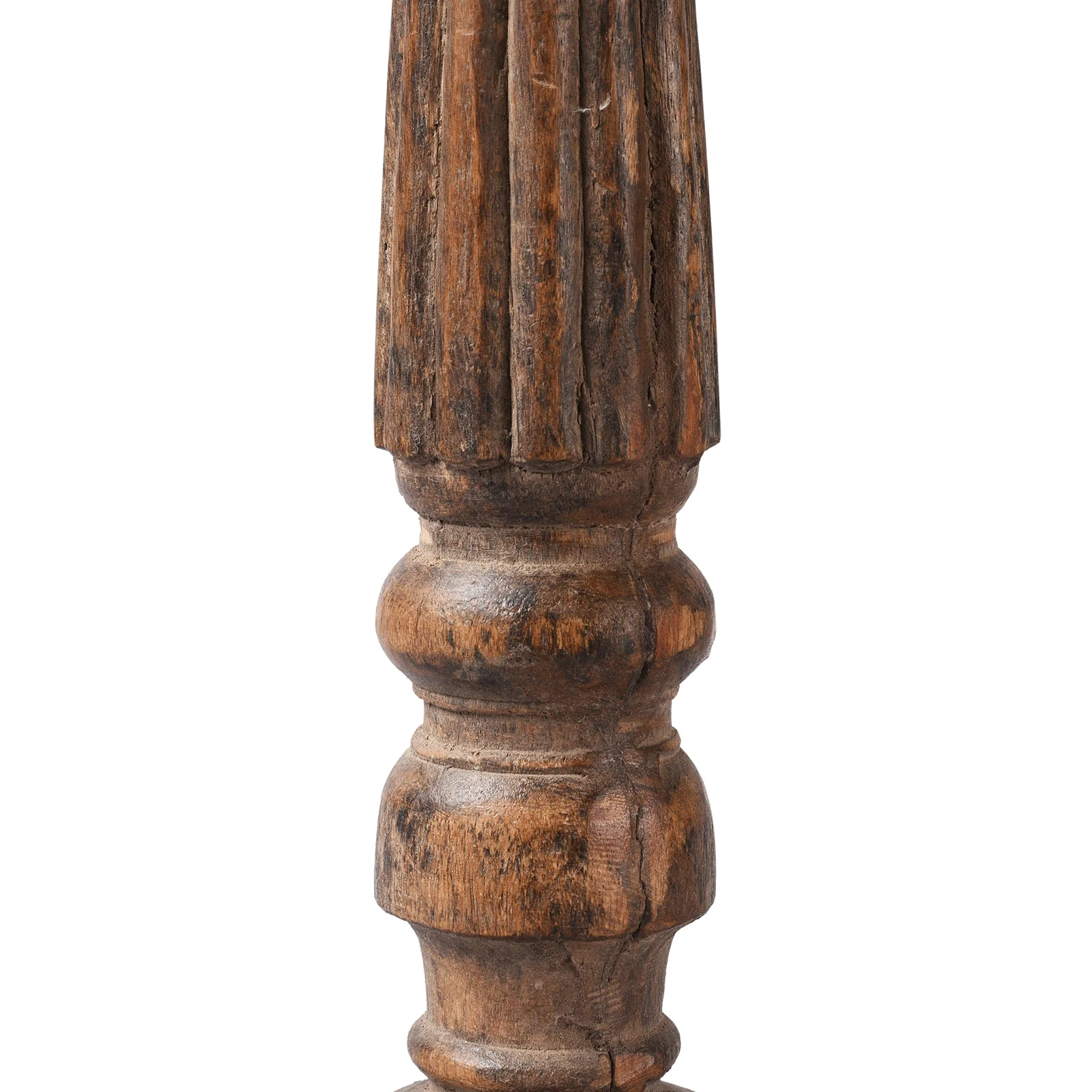 Carved Teak Candle Stick From Banswara Tribal Region - 19th Century - Image 3