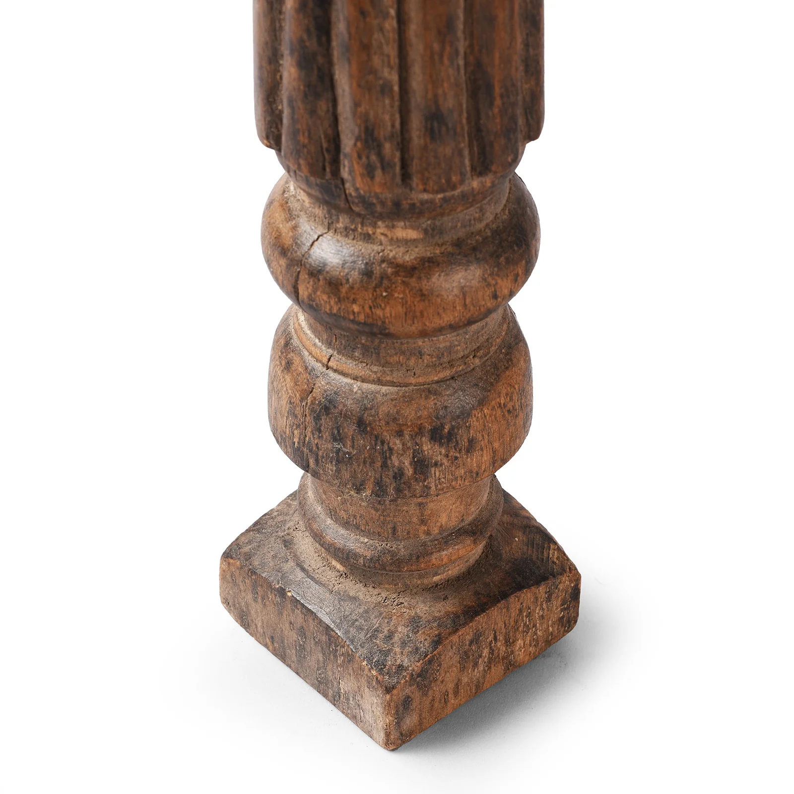 Carved Teak Candle Stick From Banswara Tribal Region - 19th Century - Image 4