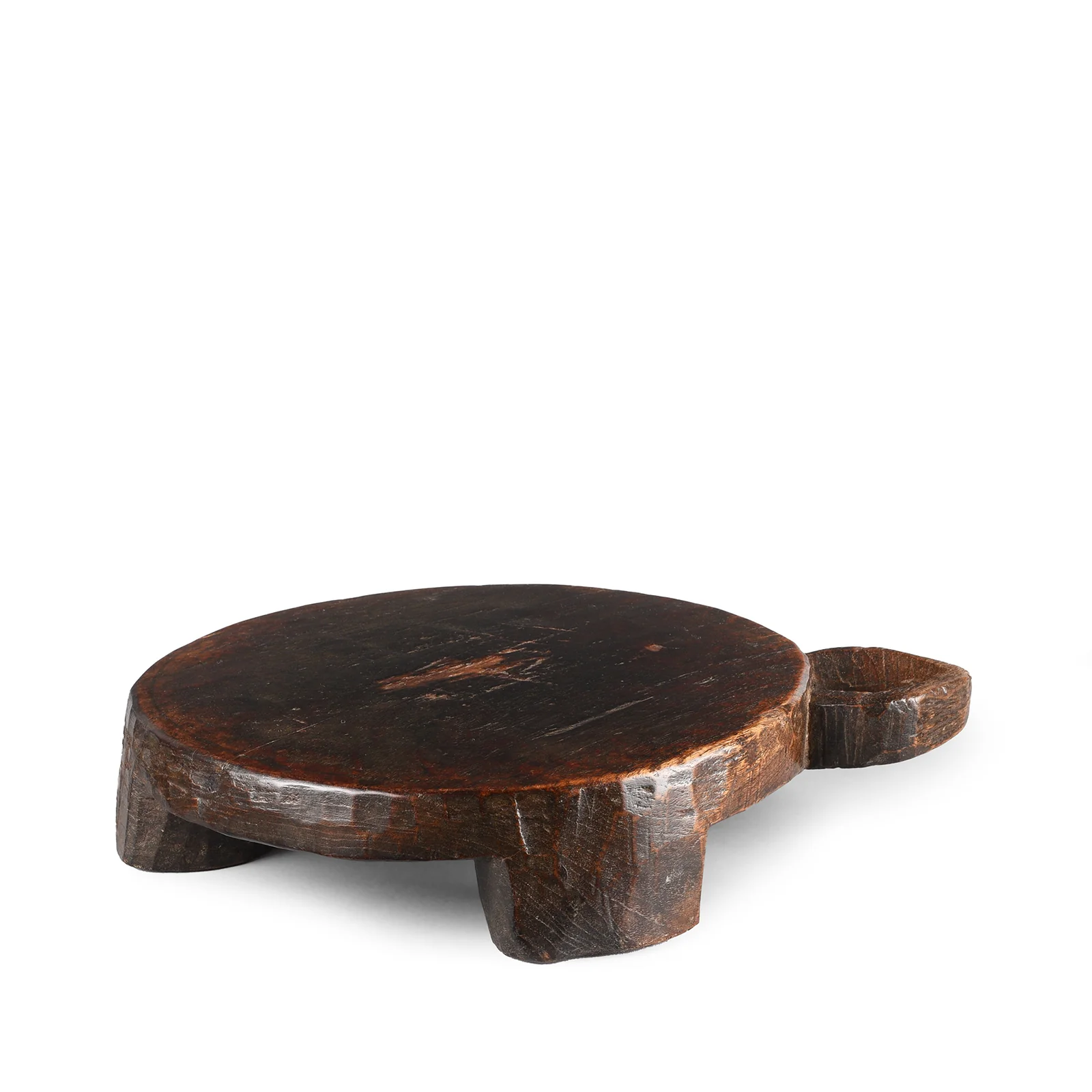 Carved Teak Chapati Board From Banswara Region - 19th Century