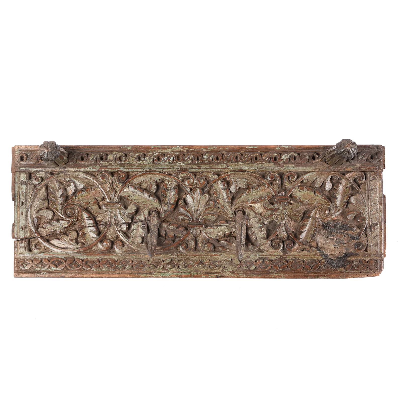 Old Carved Teak Coat Hook Panel - Circa 100 Yrs Old - Image 3