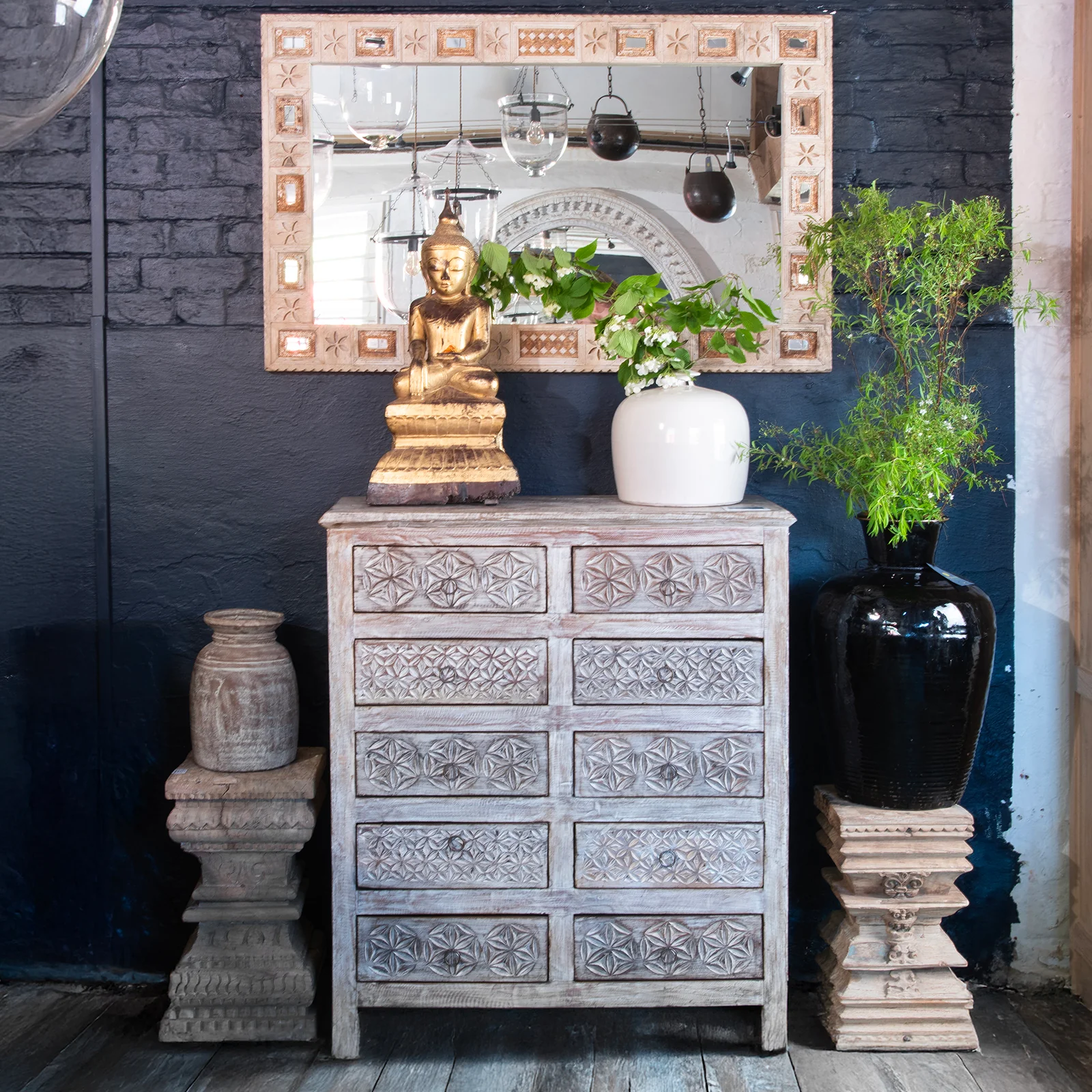 Chest Of 10 Drawers Made From Reclaimed Teak - Image 2