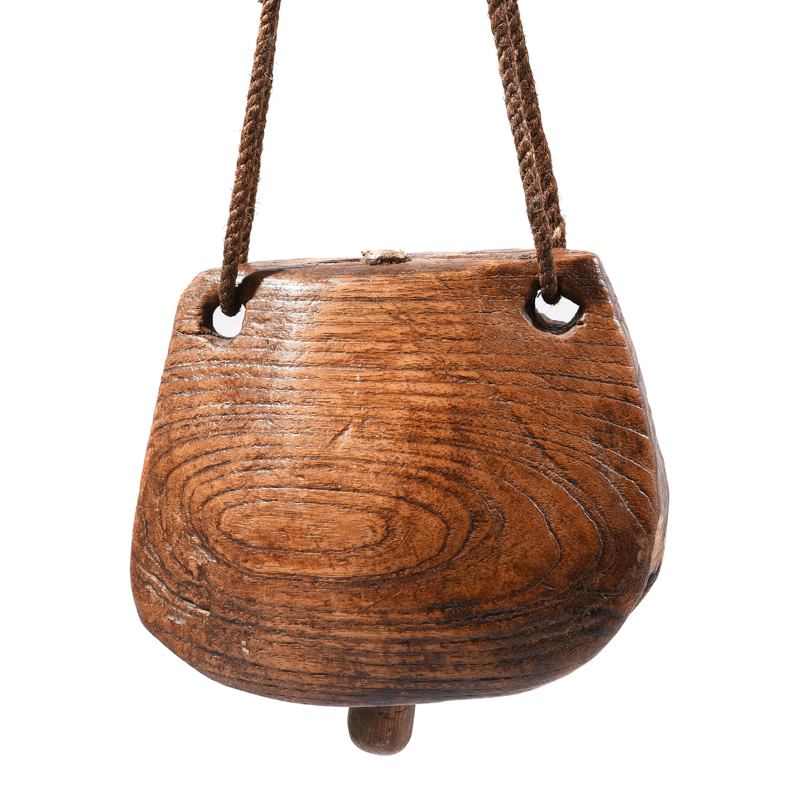 Carved Teak Cowbell From Rajasthan - Early 20th Century - Image 2