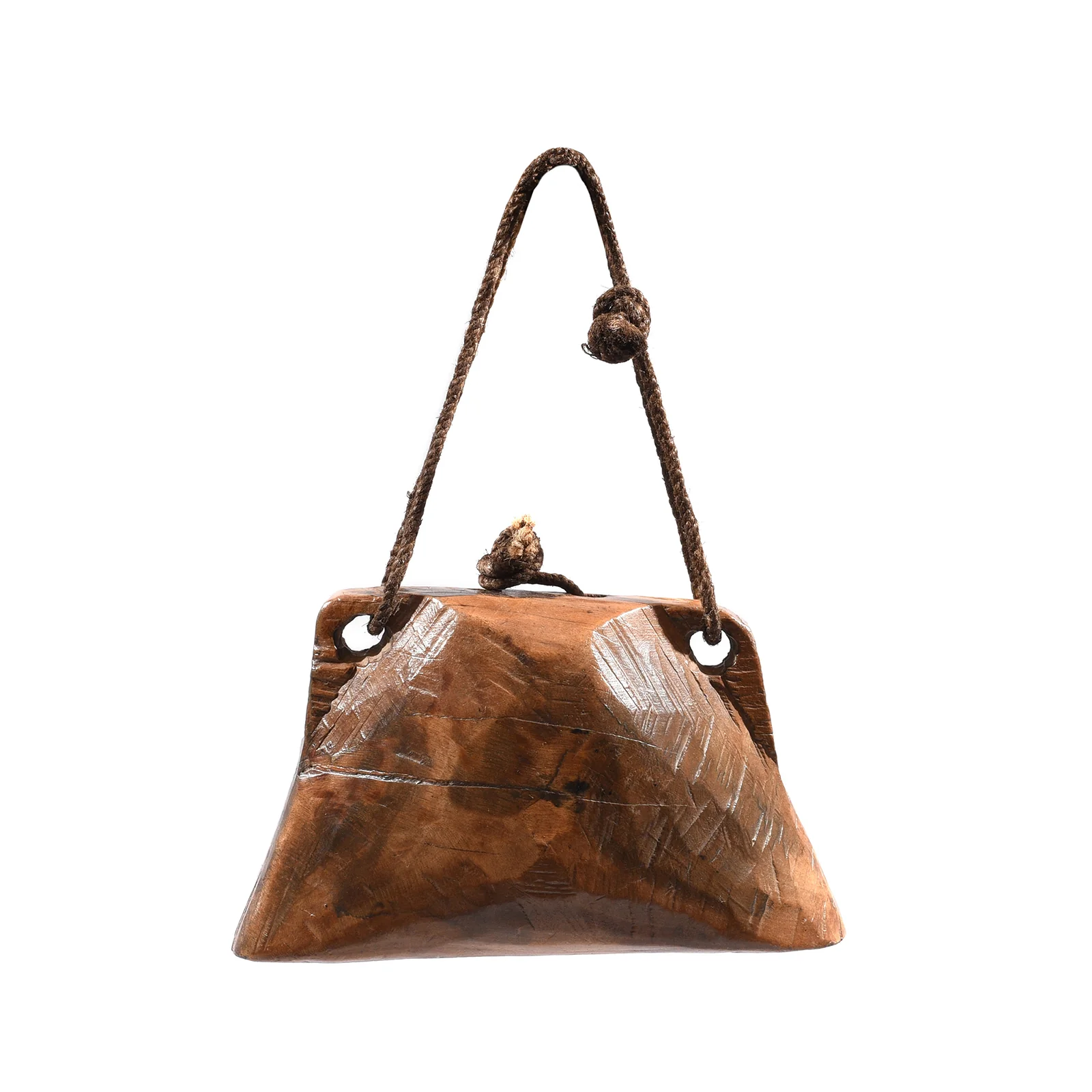 Carved Teak Cowbell From Rajasthan - Early 20th Century