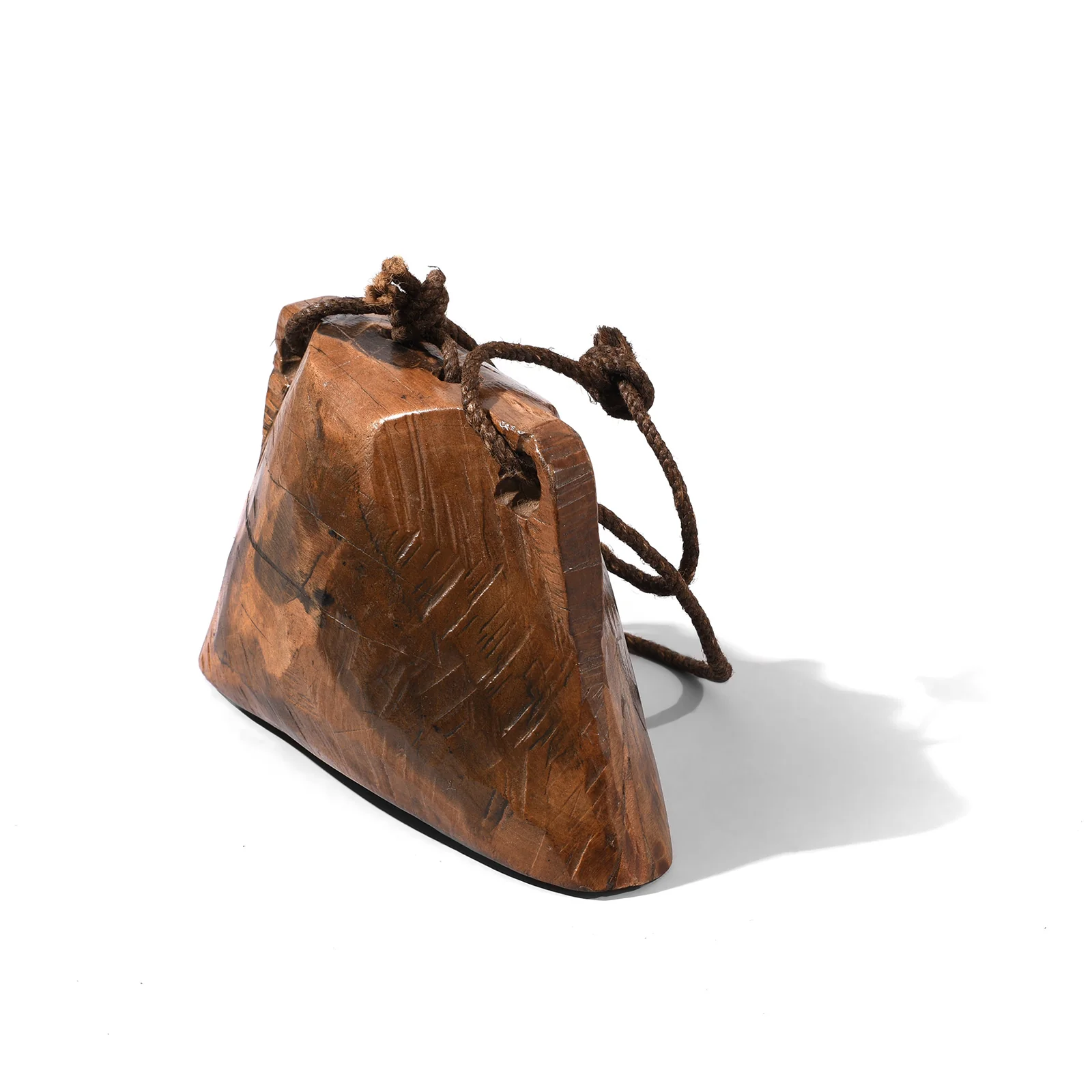 Carved Teak Cowbell From Rajasthan - Early 20th Century - Image 3