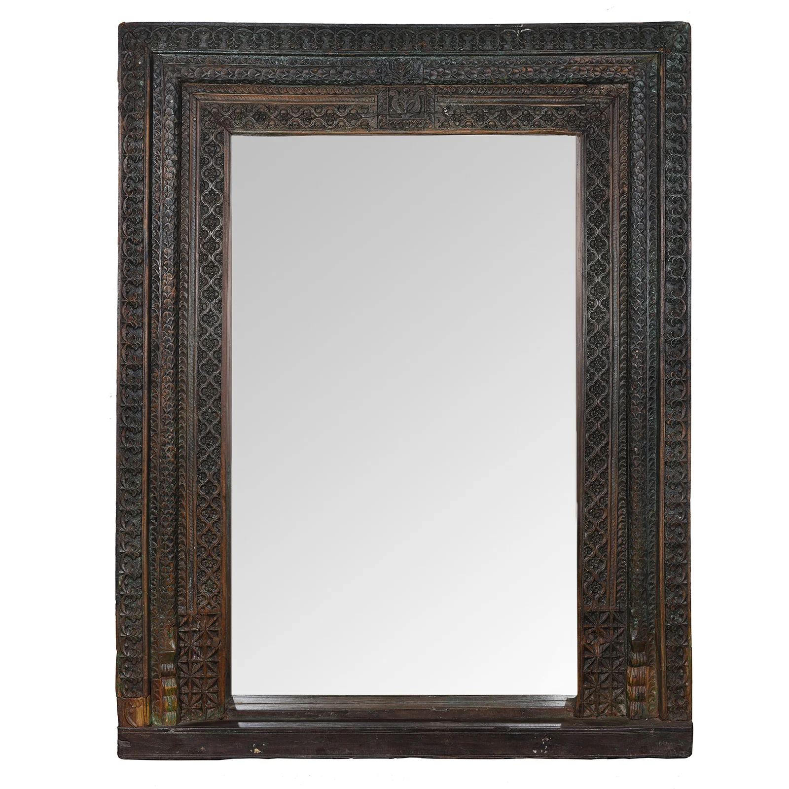 Carved Teak Door Mirror From Andhra Pradesh - 19th Century - Image 2