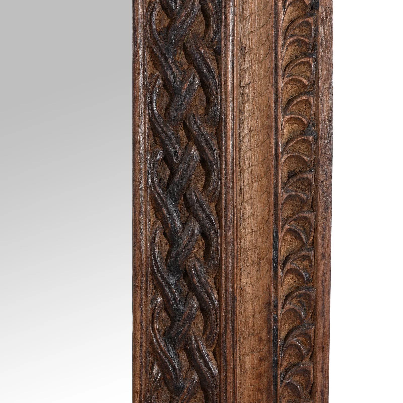 Carved Teak Door Mirror From Uttar Pradesh - 19th Century - Image 5