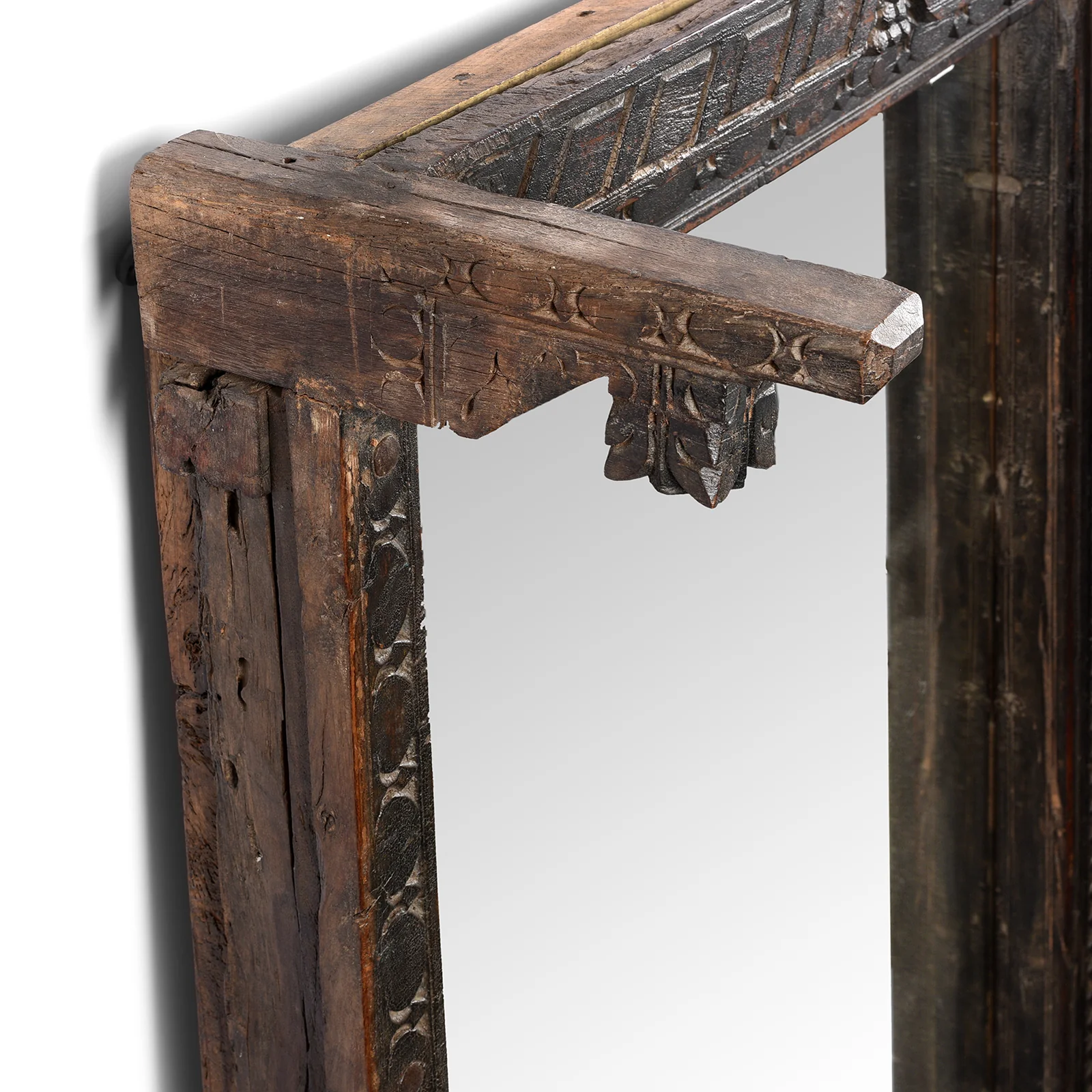 Carved Indian Door Mirror From Nagaur - Ca 1900 - Image 7