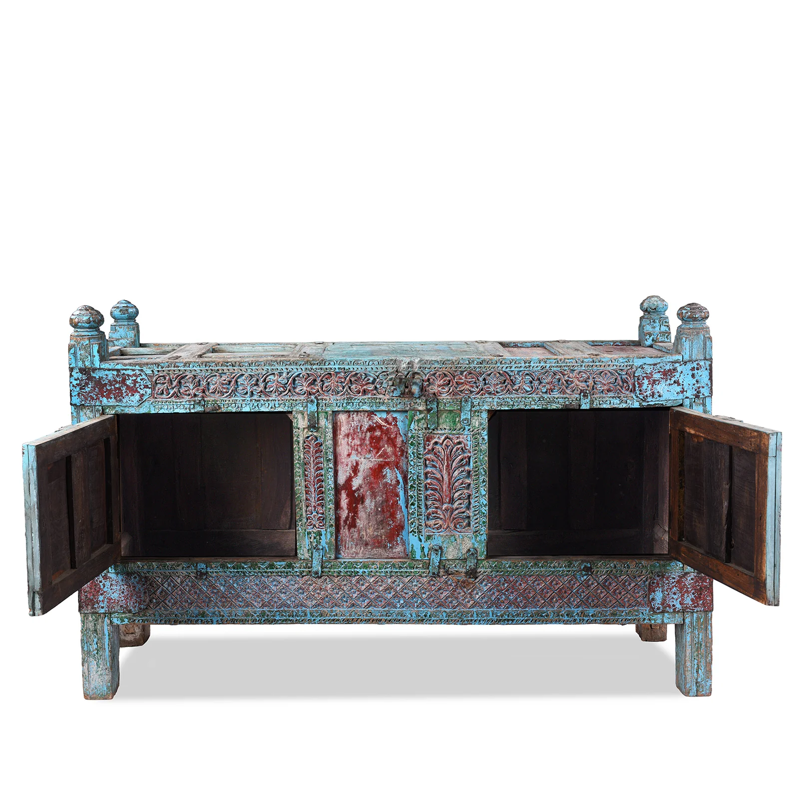 Carved Teak Indian Manjus Dowry Chest From Banswara - 19th Century - Image 5