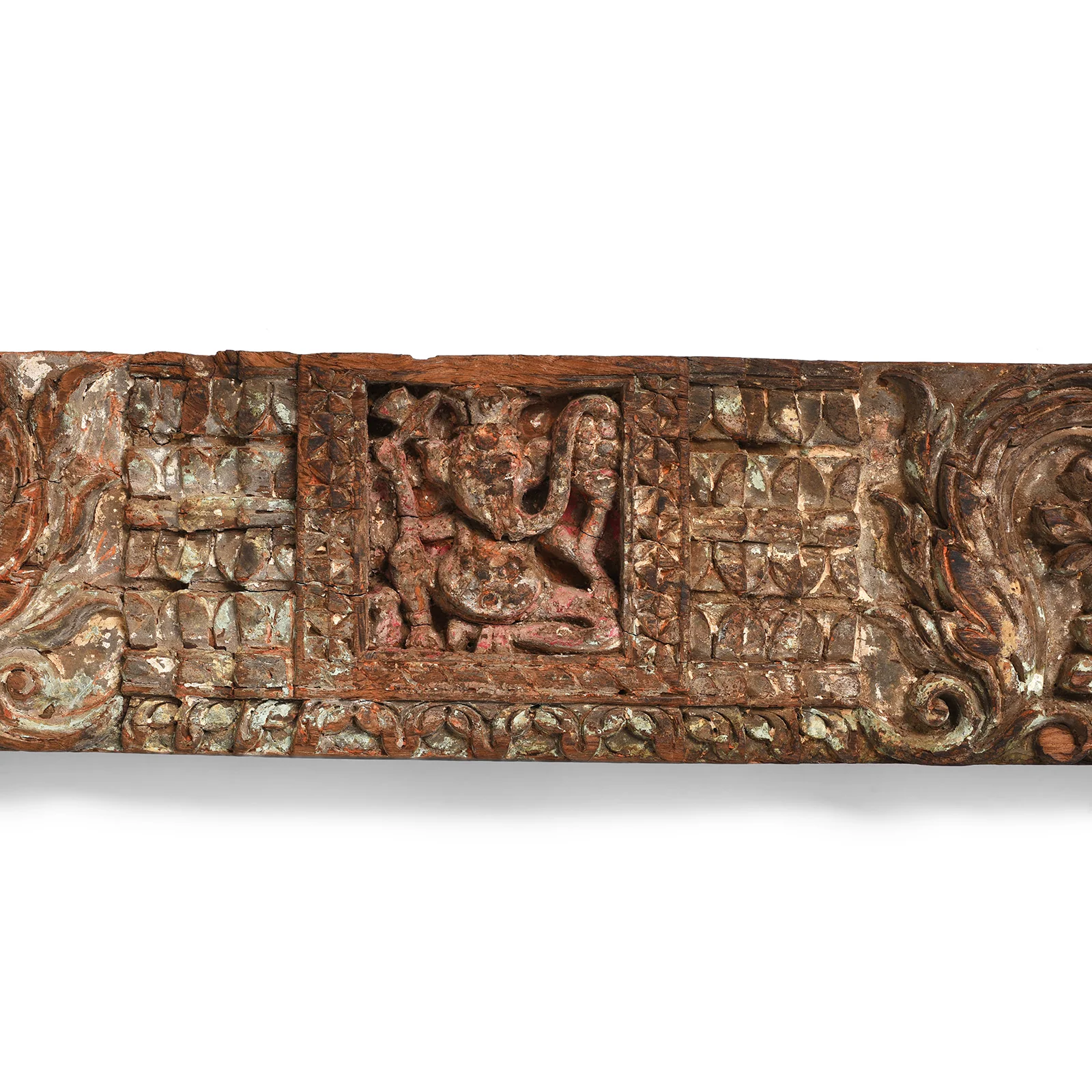 Carved Teak Lintel Panel From Kutch - 19th Century - Image 3