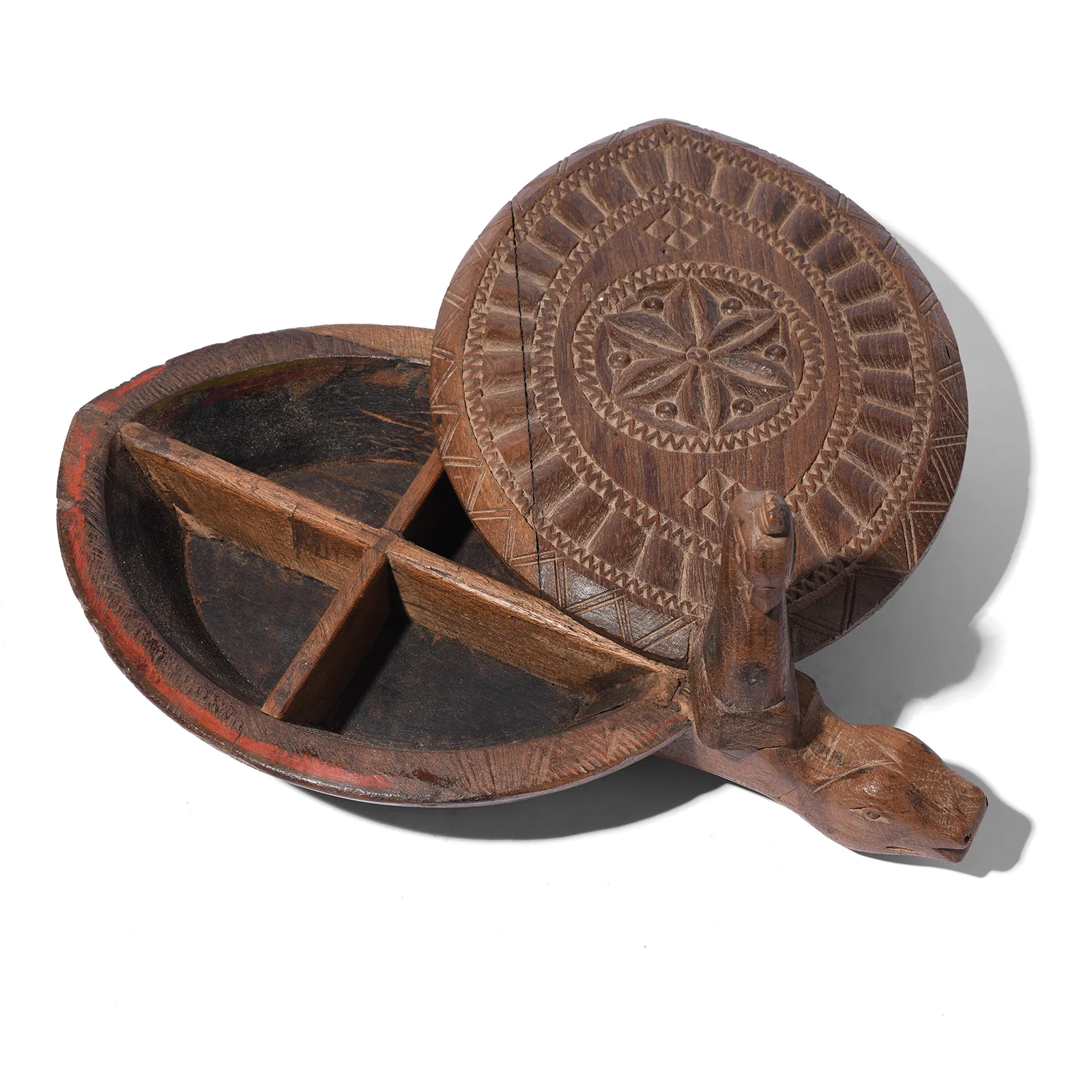 Carved Teak Masala Box From Banswara - Ca 1920 - Image 3